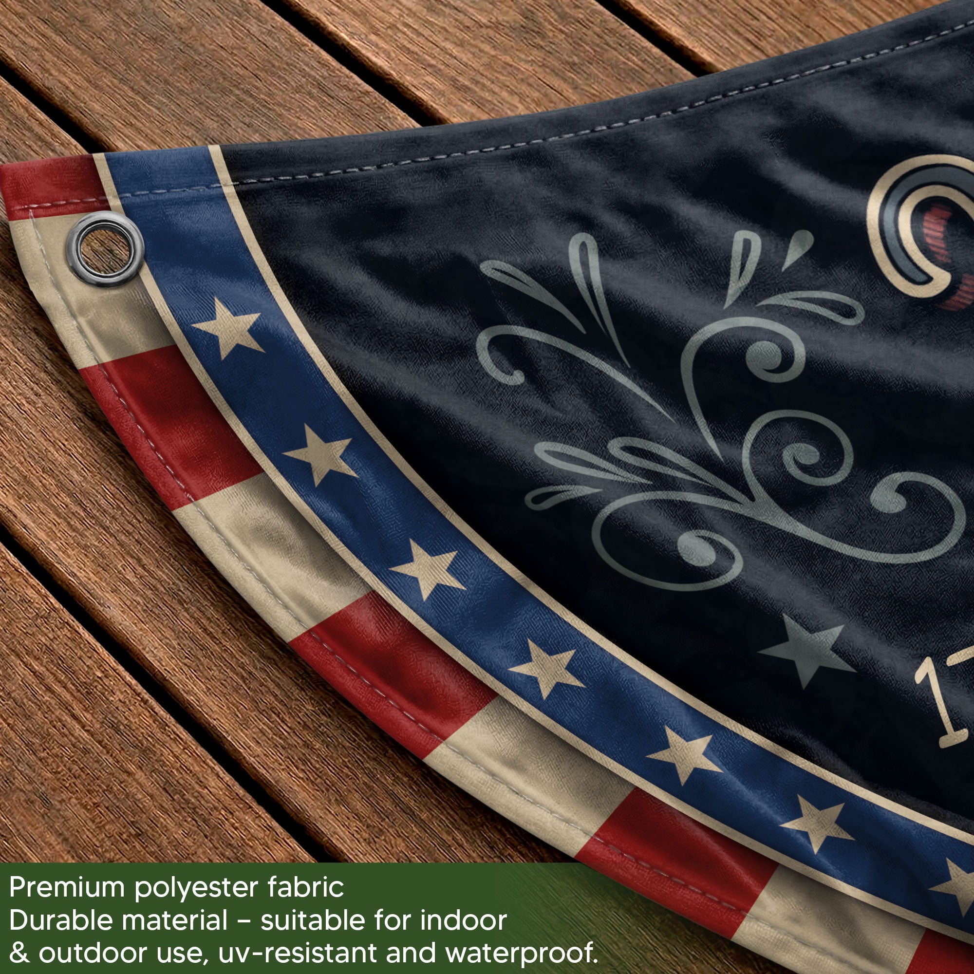 250 Years 1776-2026 Patriotic Fence Flag - Custom Family Name Eagle Outdoor Banner
