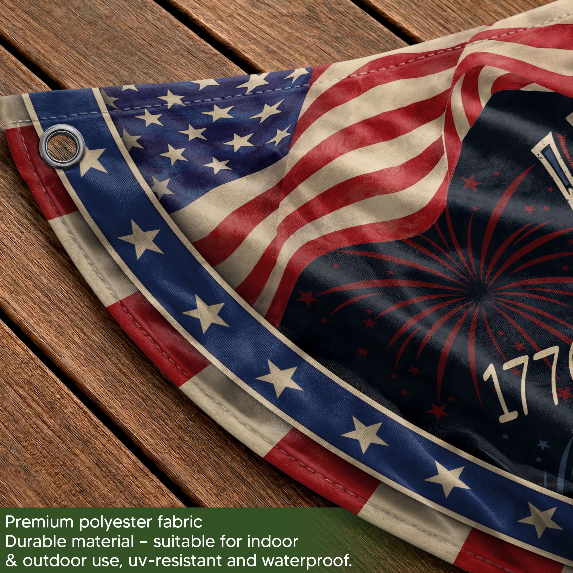Custom Family Name United States 1776-2026 Patriot Eagle Bunting Fence Flag Banner