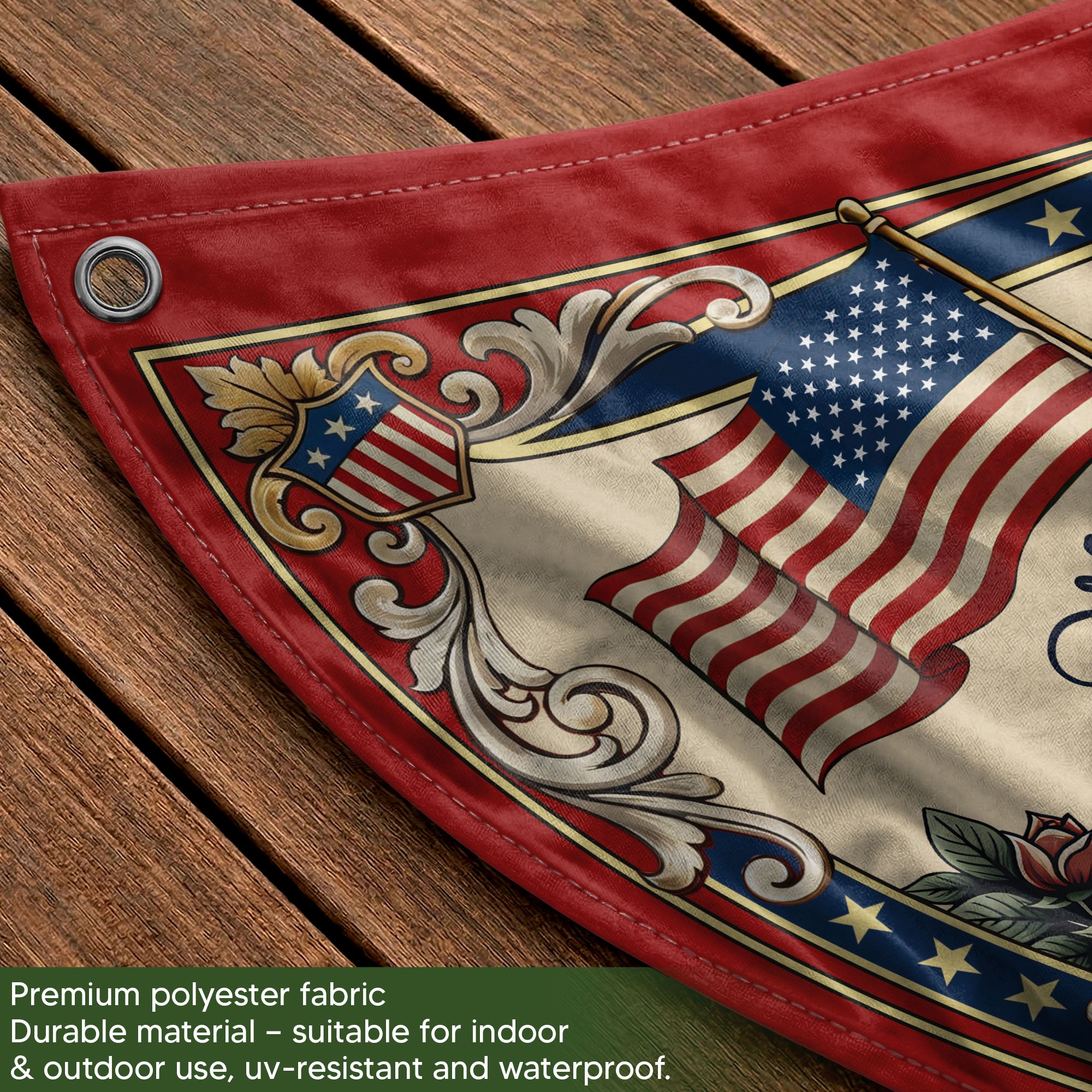 250 Years 1776-2026 American Anniversary Fence Flag - Custom Family Name Patriot Bunting