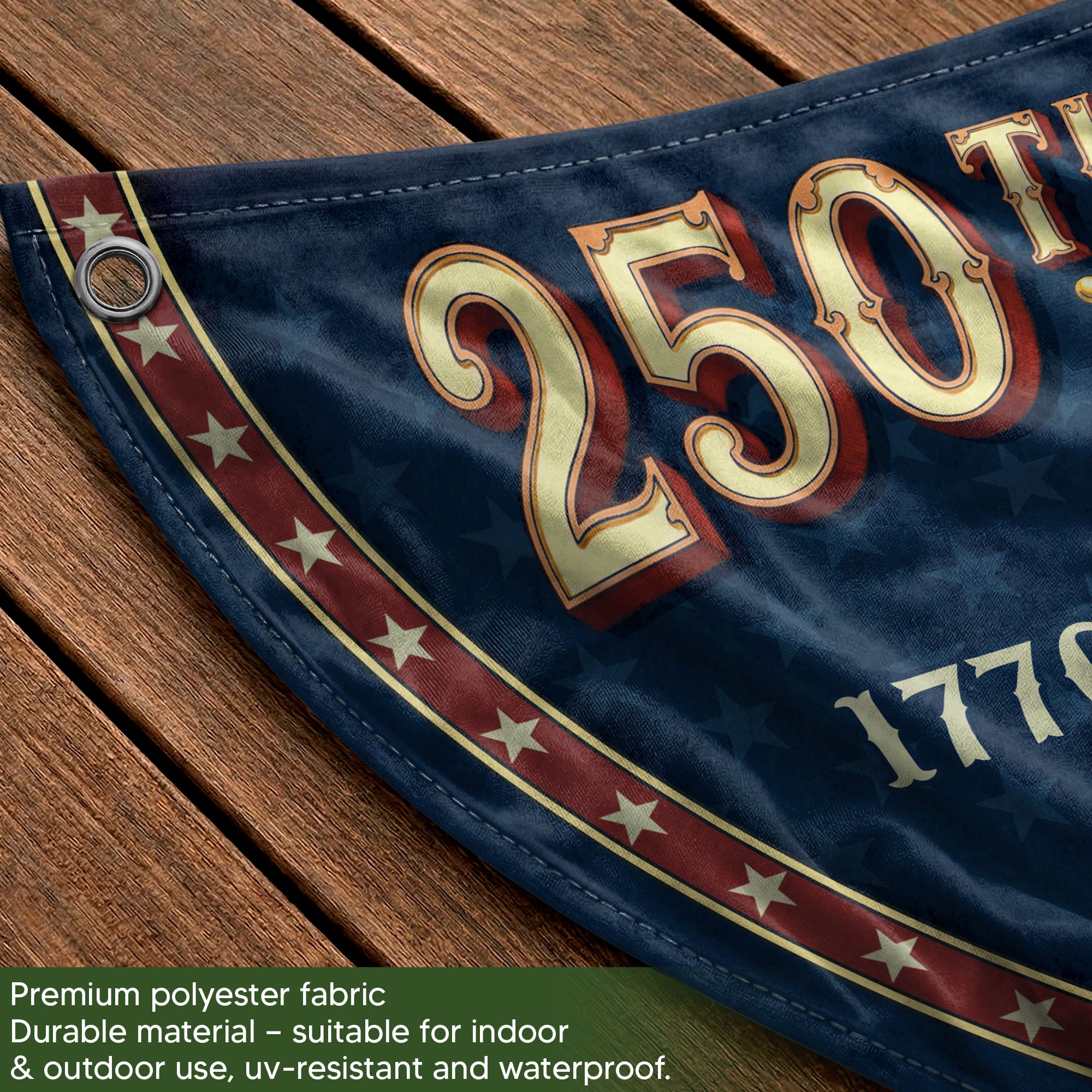 250th Anniversary 1776-2026 Liberty Bell Custom Family Name Patriot Fence Flag Banner