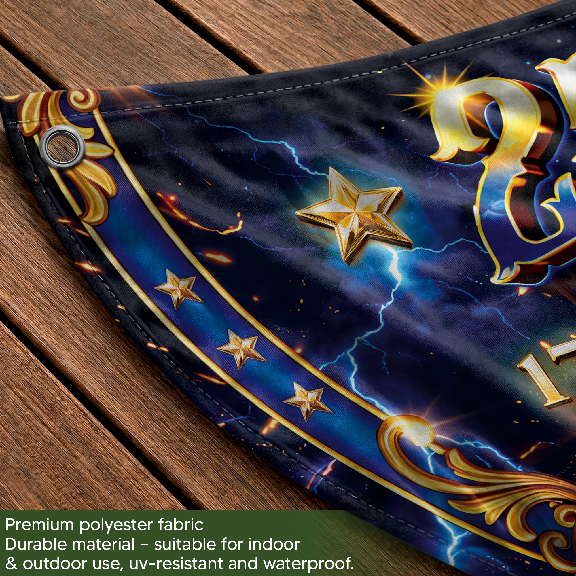 250 Years 1776-2026 Custom Family Name Patriot Eagle Shield Fence Flag Bunting Banner