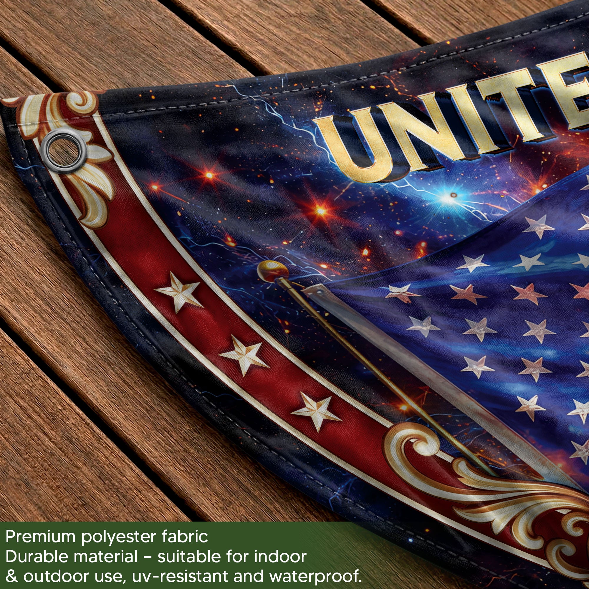United States 250 Years Custom Family Name Fence Flag - 1776-2026 Patriot Bunting Decor