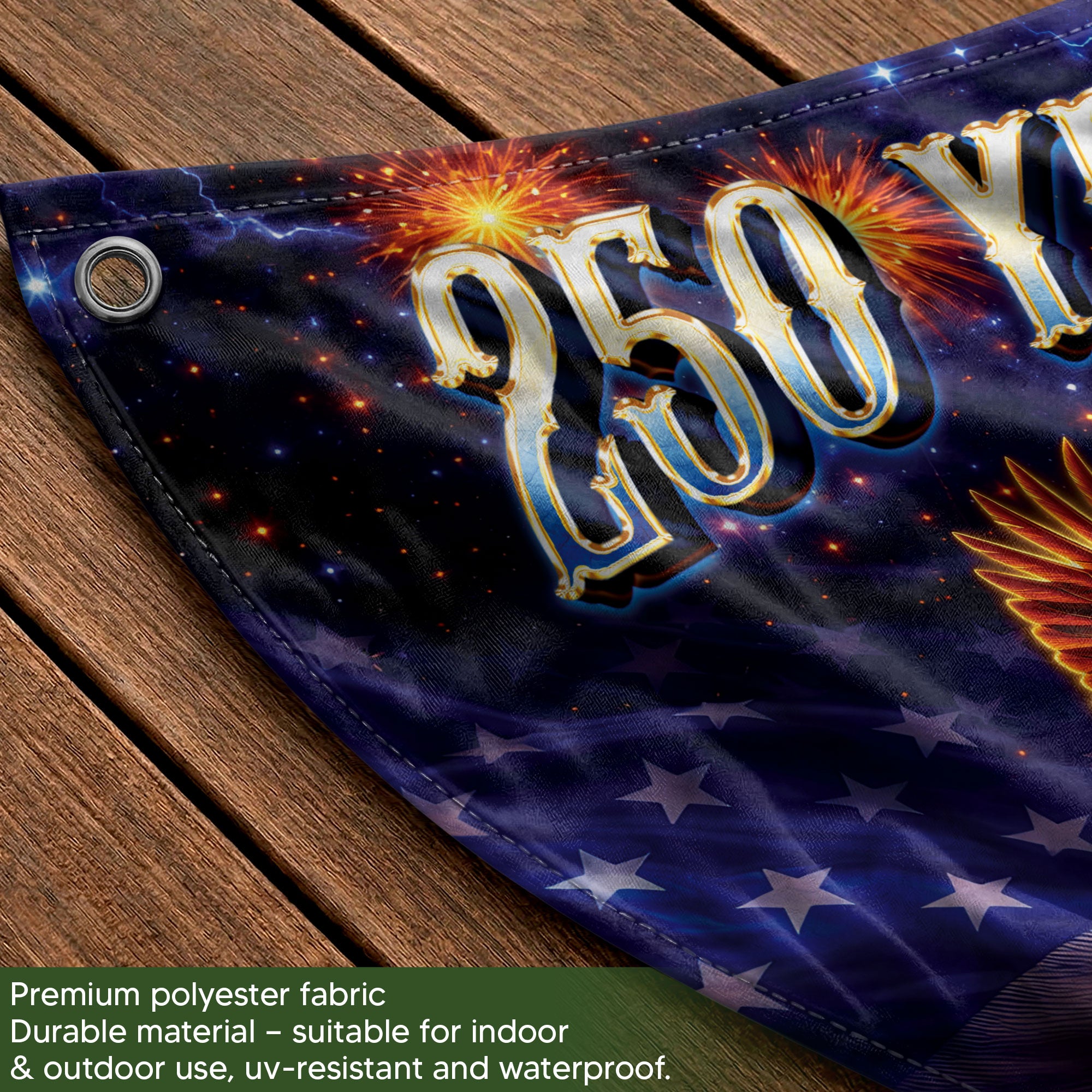 Custom Family Name 250 Years of Freedom Liberty Tree 1776-2026 Patriot Fence Flag Banner