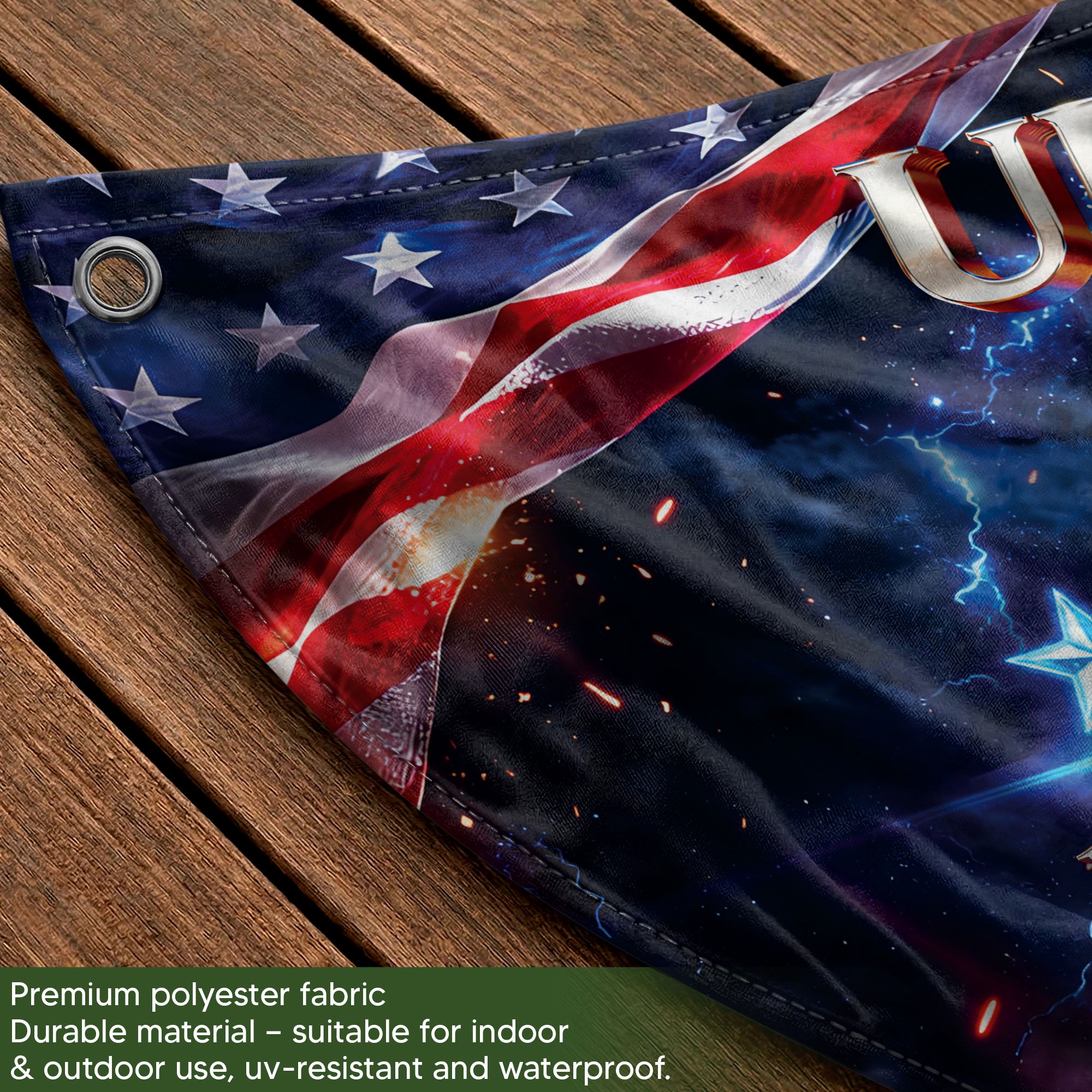 Custom Family Name United States 250 Years Patriot Eagle 1776-2026 Bunting Fence Flag