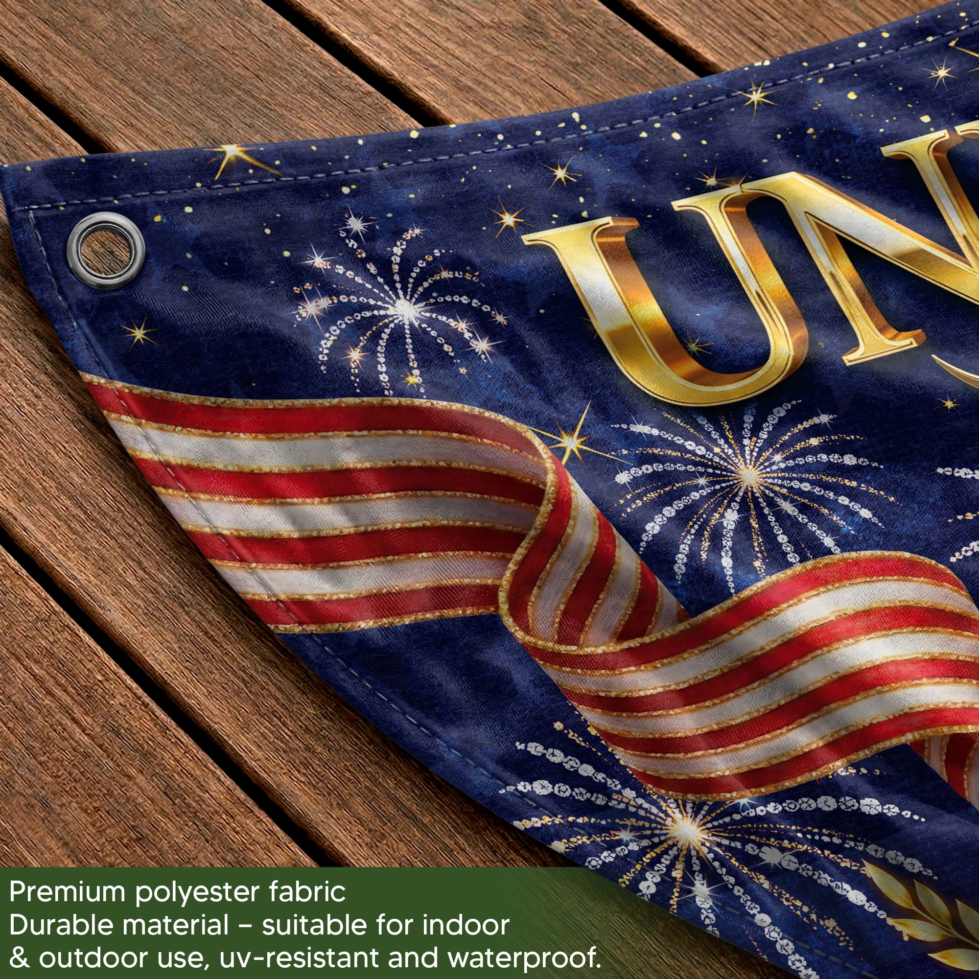 Custom Family Name 250th Anniversary USA Fence Flag Patriotic Golden Eagle Liberty Bell 1776-2026