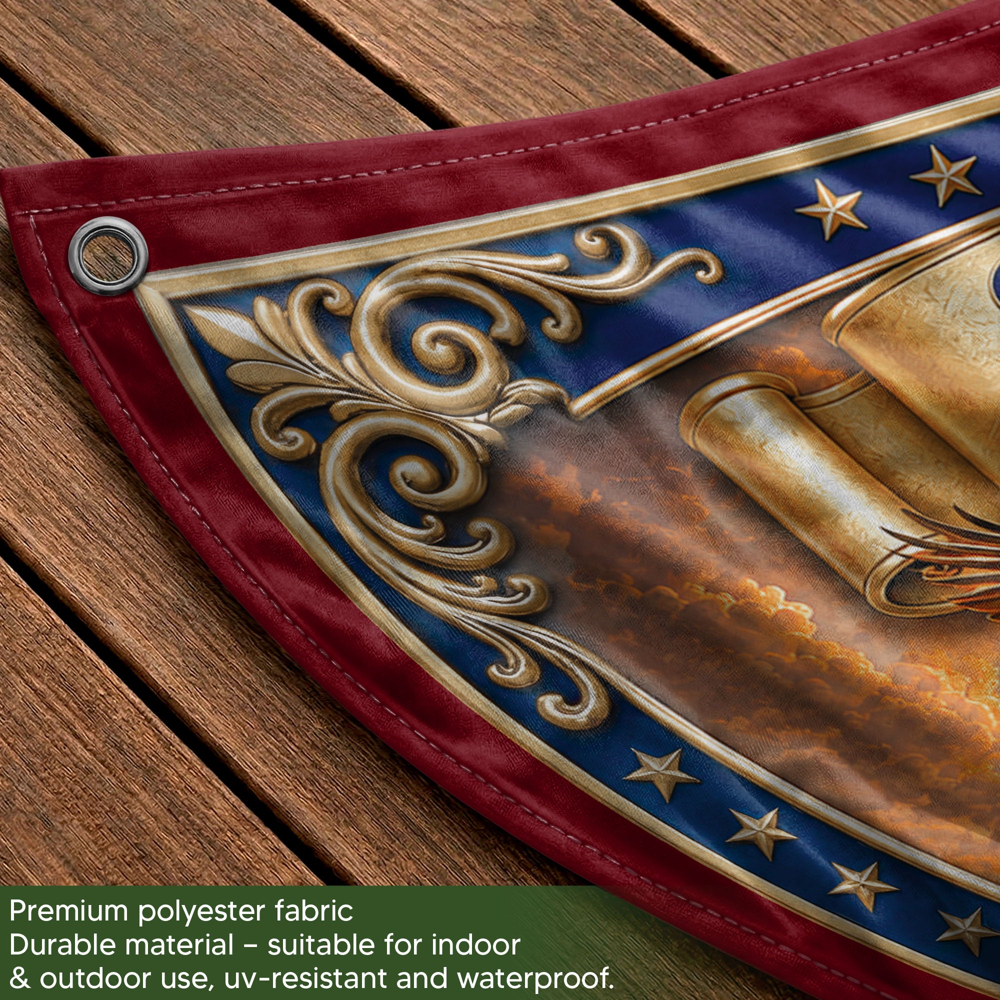 Custom Family Name 250 Years United States Patriot Statue of Liberty Bunting Fence Flag