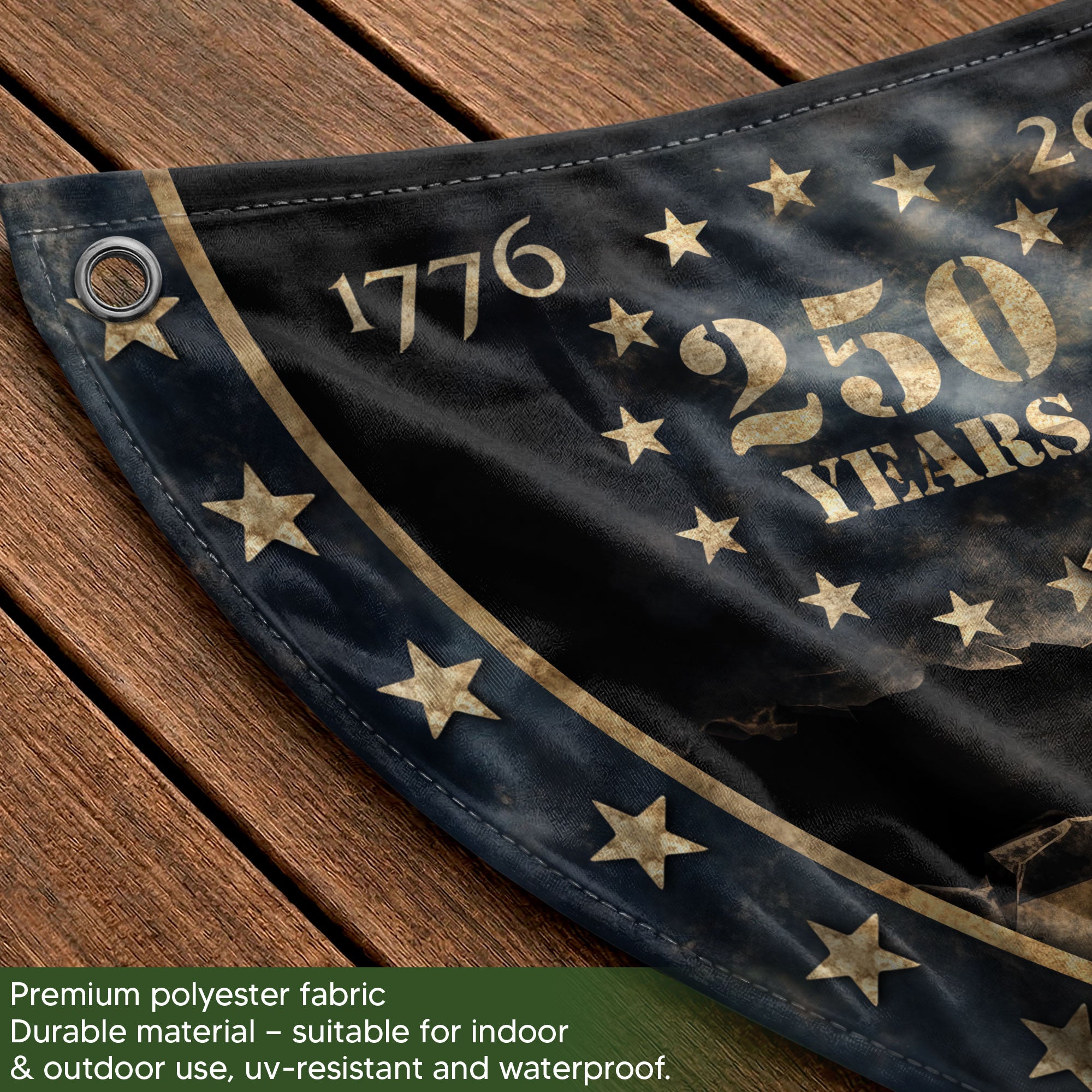 1776-2026 We The People Fence Flag 250 Years US Constitution Patriotic Pleated Bunting