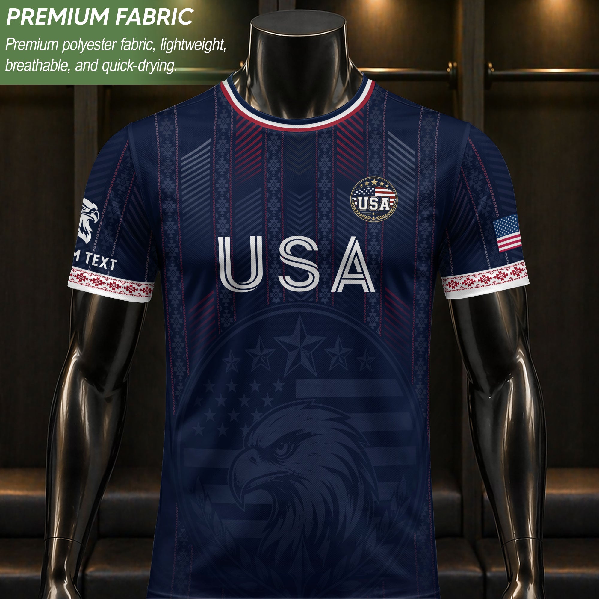 Men Athletic Sport T Shirt Outfits Personalized Custom Name USA Soccer Jersey