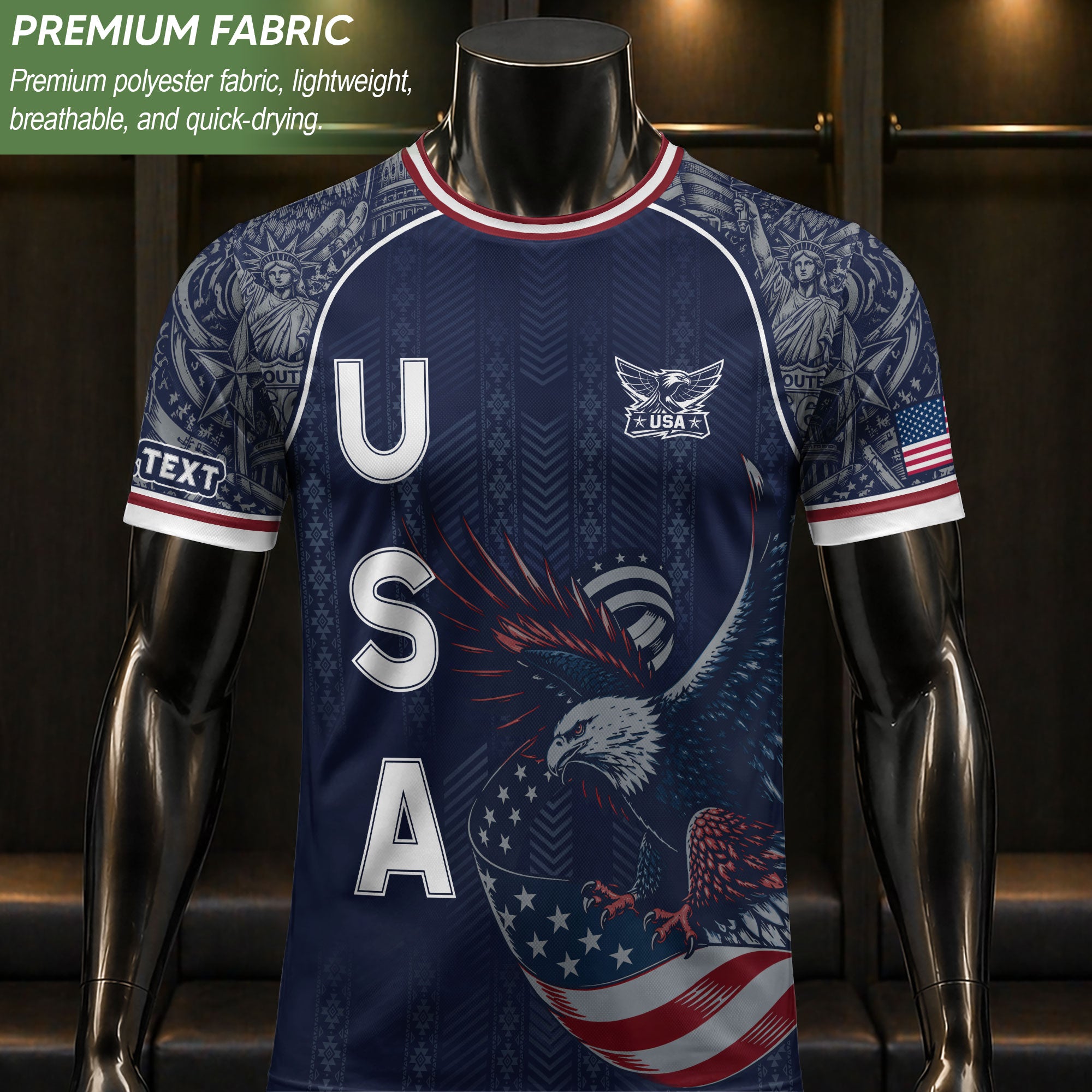 USA Eagle Soccer Jersey Style Adult Shirts Custom Name Number Personalized Top