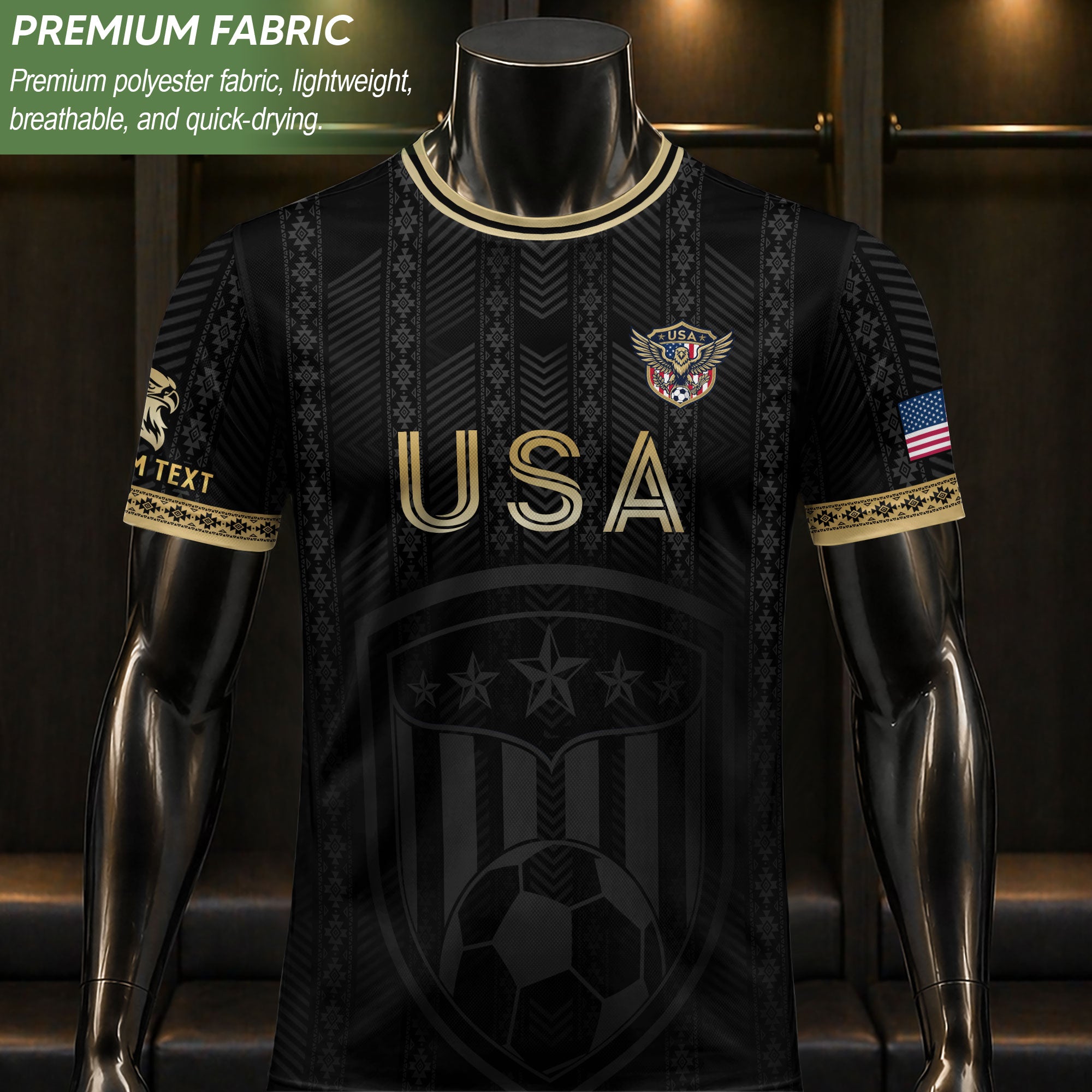 USA Soccer Jersey Style Men Athletic T Shirt Outfits Personalized Custom Name Tee