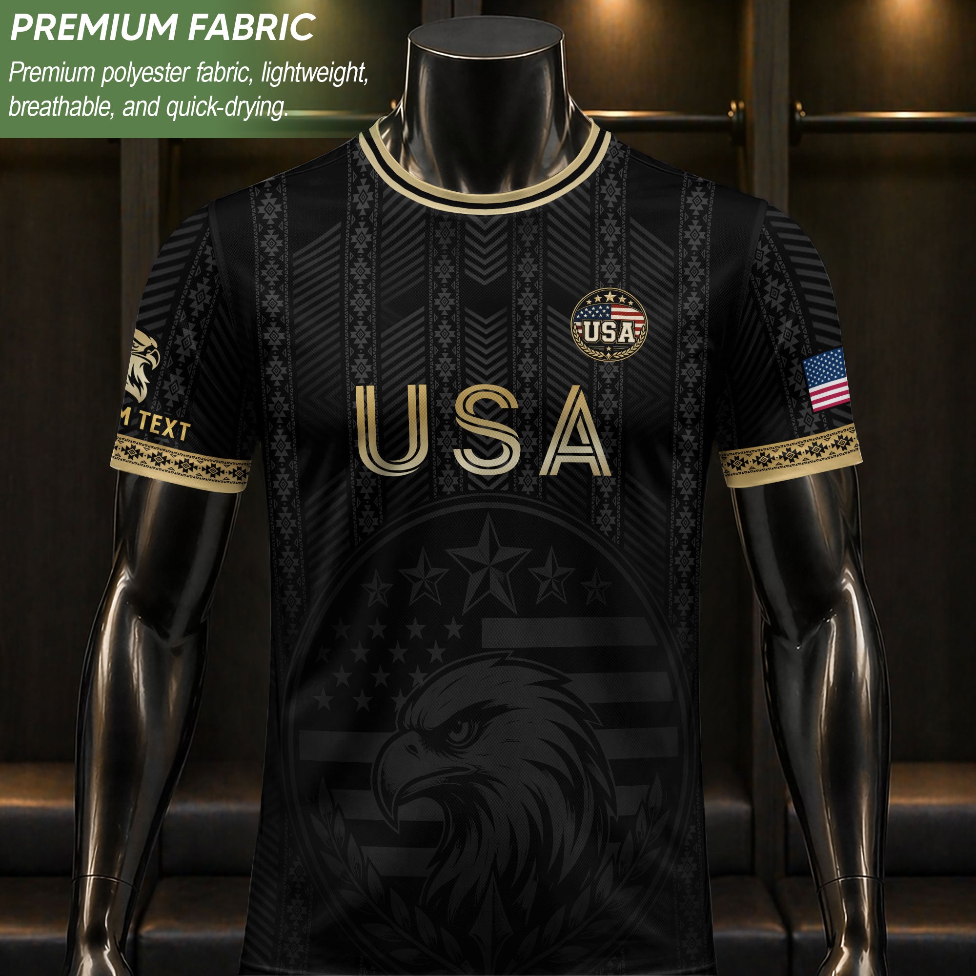 USA Soccer Jersey Style Men Athletic T Shirt Outfits Personalized Custom Name Tee