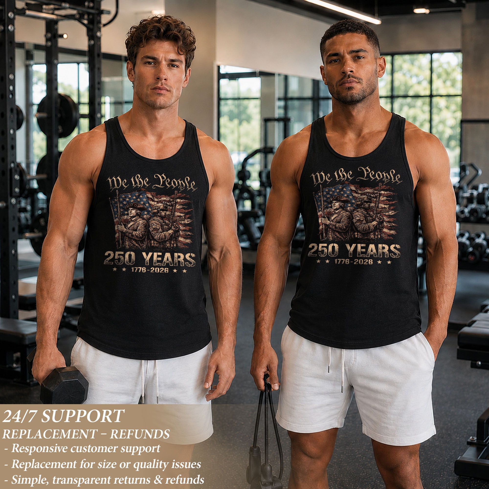 Independence 1776-2026 Mens Tank Top Patriotic 250 Years Soldier We The People