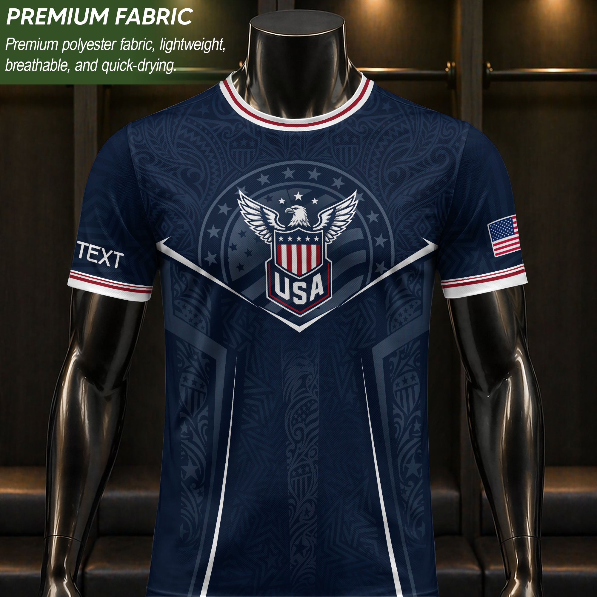 USA Soccer Jersey Custom Name Number Vintage Map Patriotic Cream Football Team Shirt