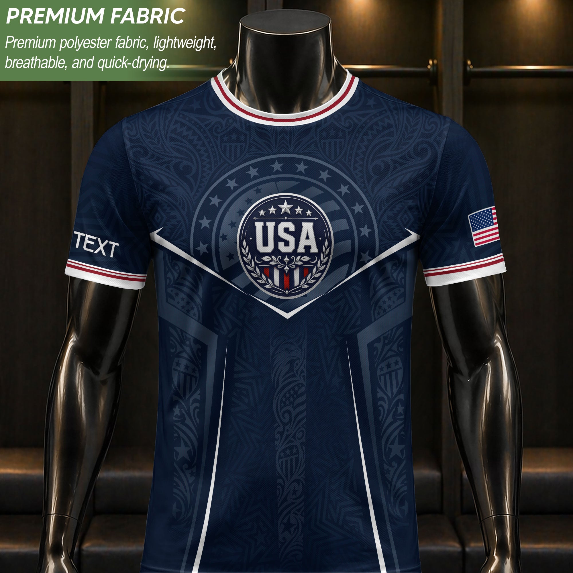 USA Soccer Jersey Custom Name Number Vintage Map Patriotic Cream Football Team Shirt