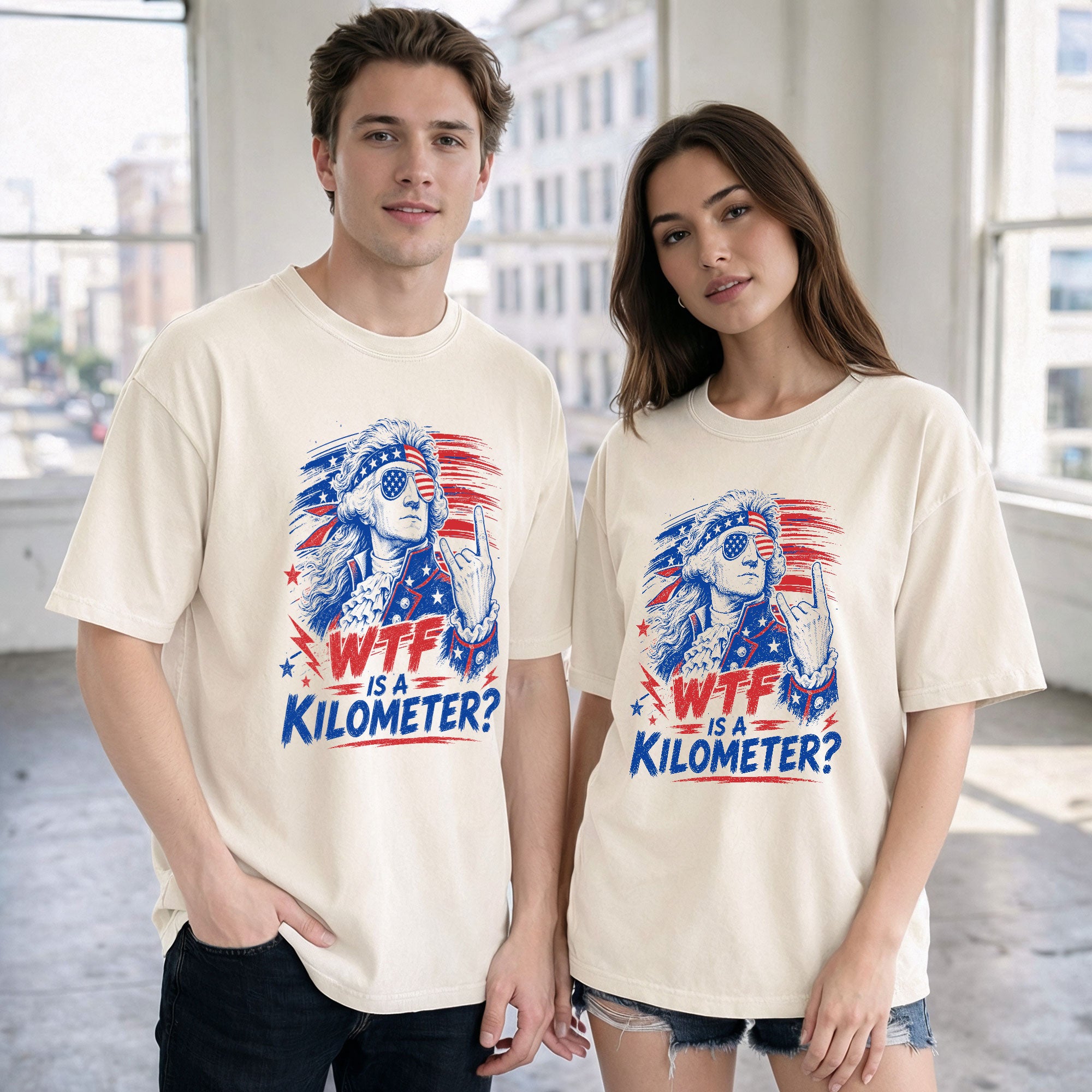 WTF Is A Kilometer Funny American Metric System T-Shirt Patriotic USA Sarcastic Tee
