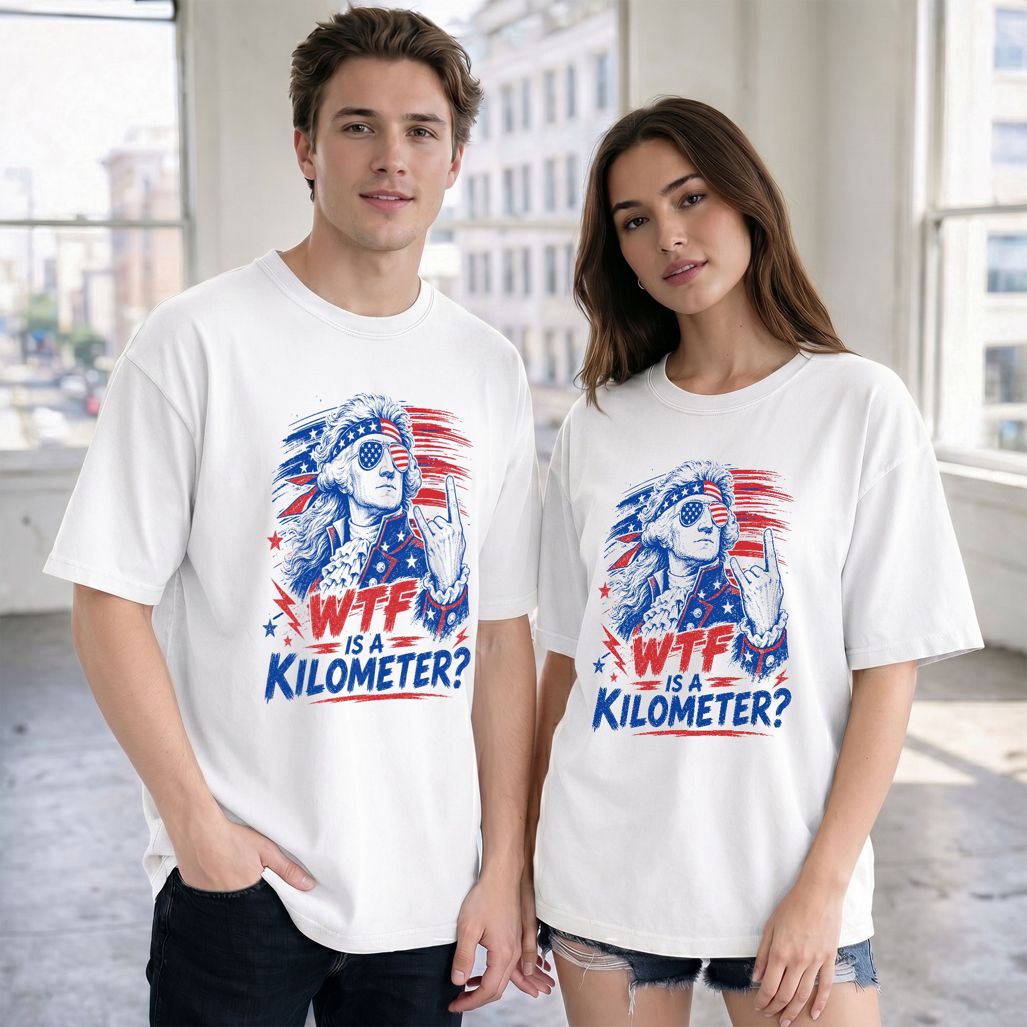 WTF Is A Kilometer Funny American Metric System T-Shirt Patriotic USA Sarcastic Tee