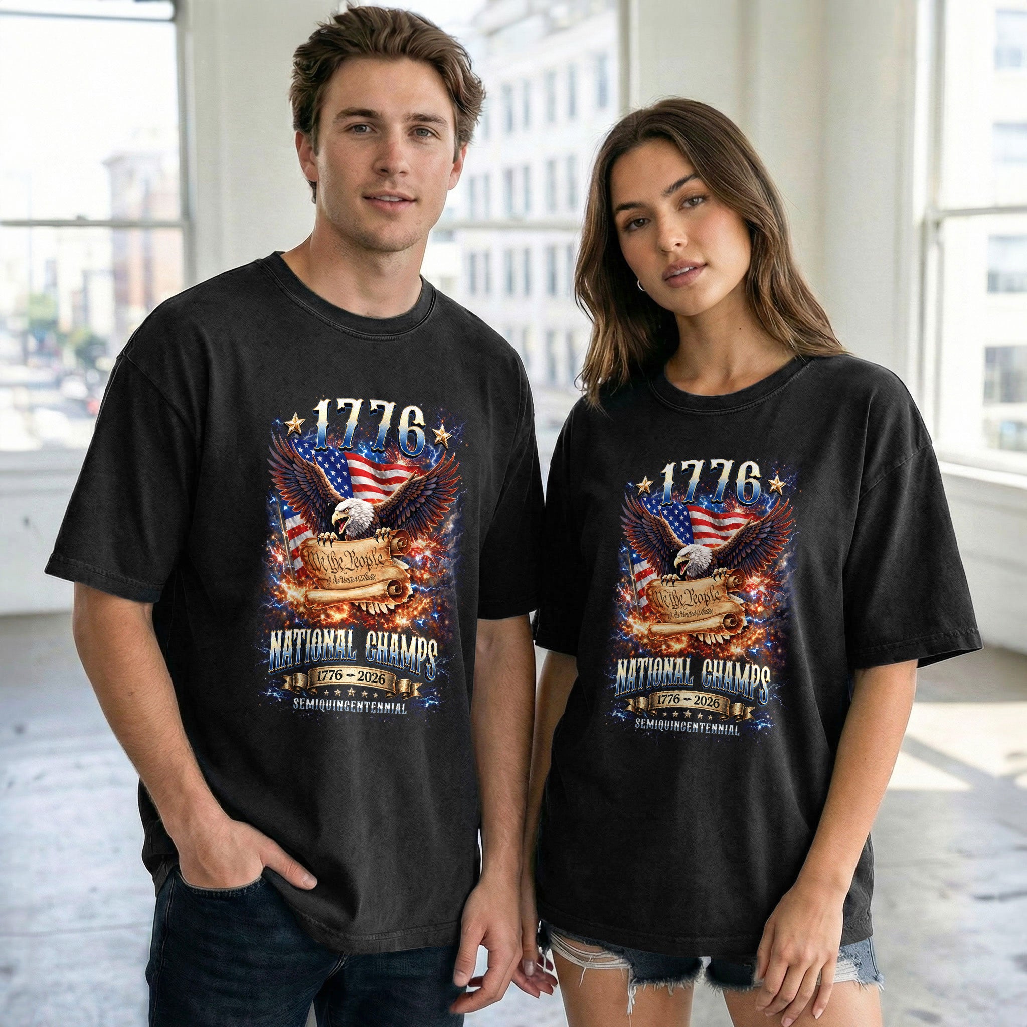 1776 National Champs Shirt We The People Eagle Graphic Tee Patriotic 1776-2026 T-Shirt