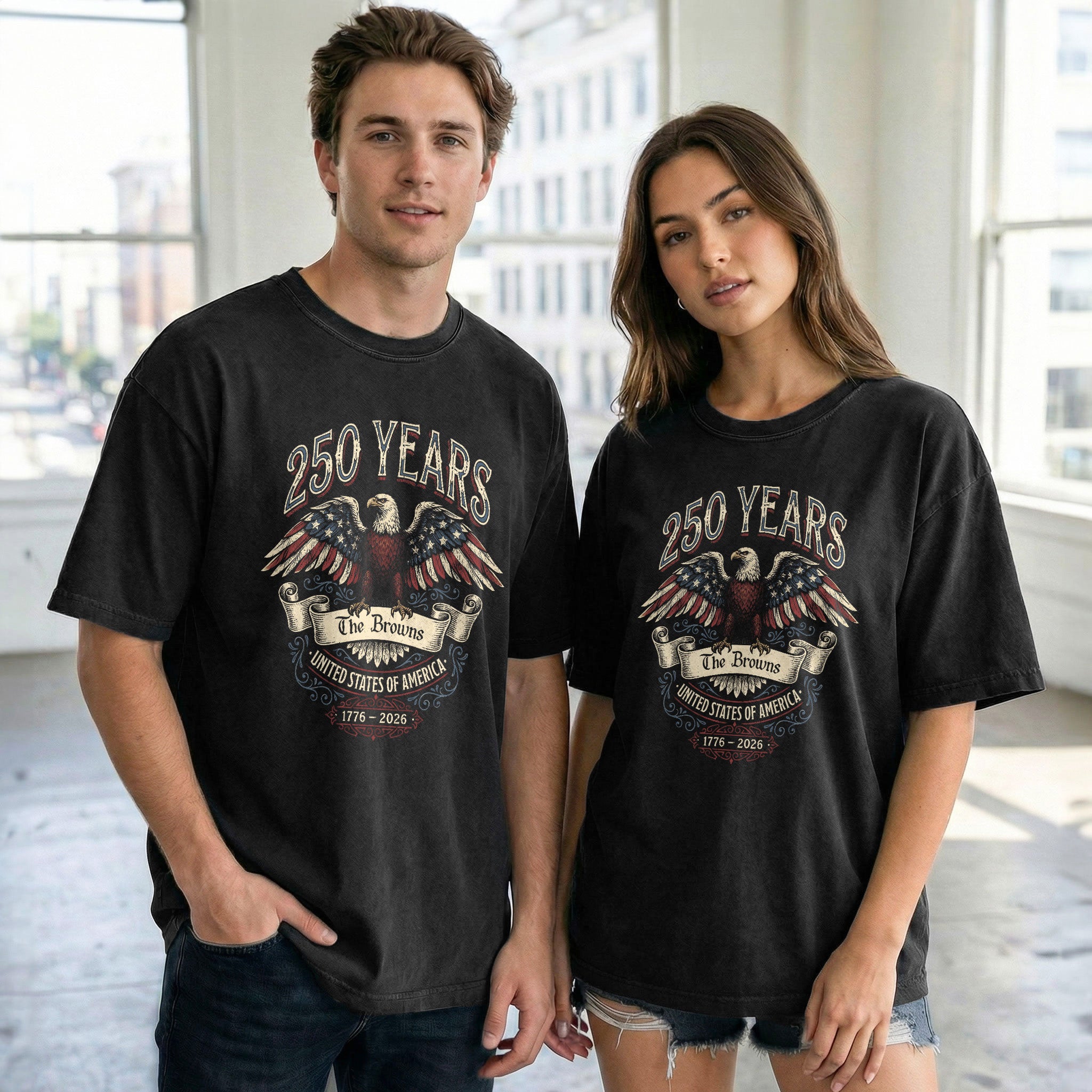 Family Name Custom Holiday Shirts Personalized USA 250 Years Freedom Men Women Tee