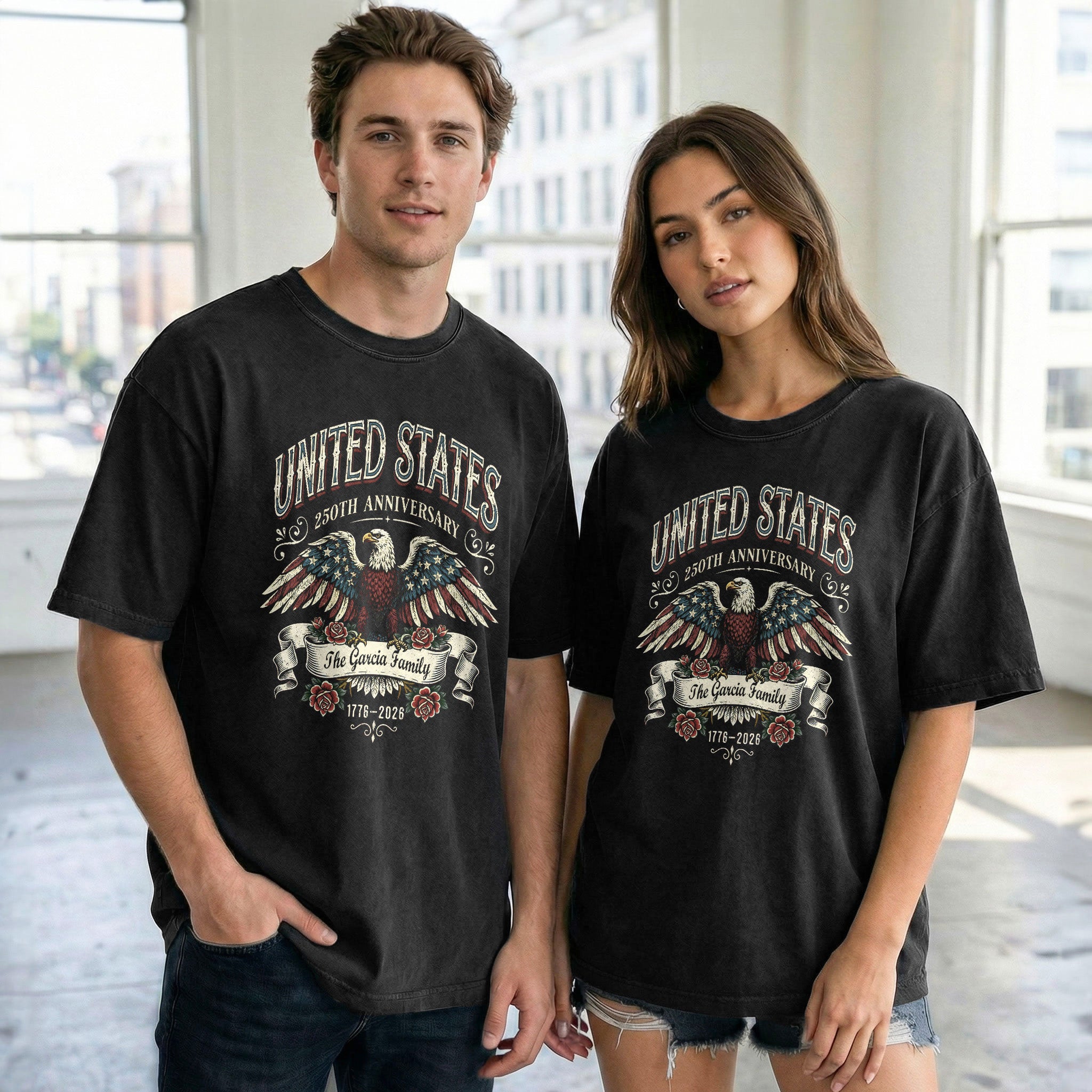 National Celebration Heritage Apparel Customized Custom Family Name United States Shirts