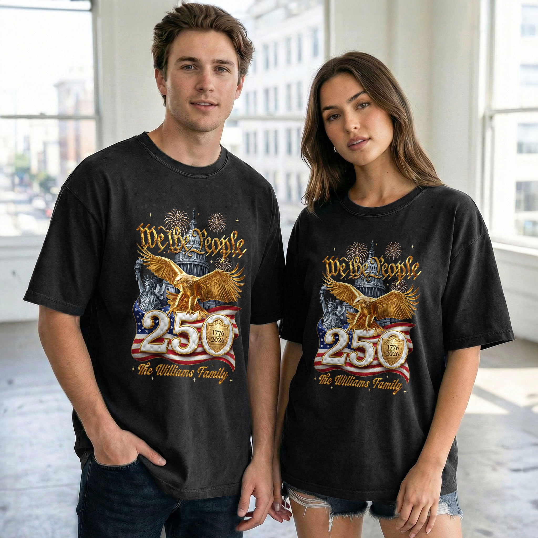 We The People Heritage Apparel Customized Custom Family Name United States Shirts