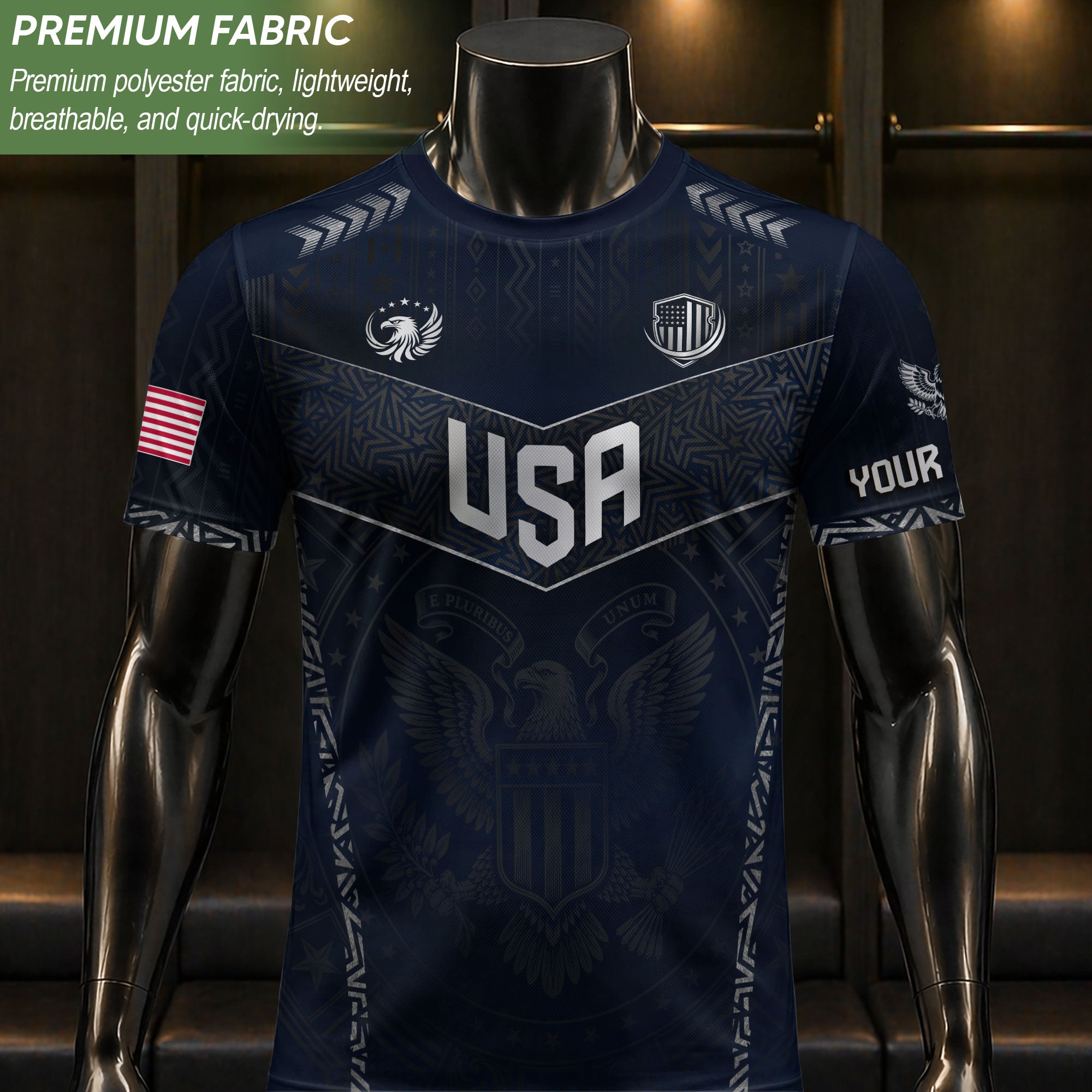 Custom Adult USA Soccer Jersey - Personalized Name & Number Patriotic Sports Team Shirt