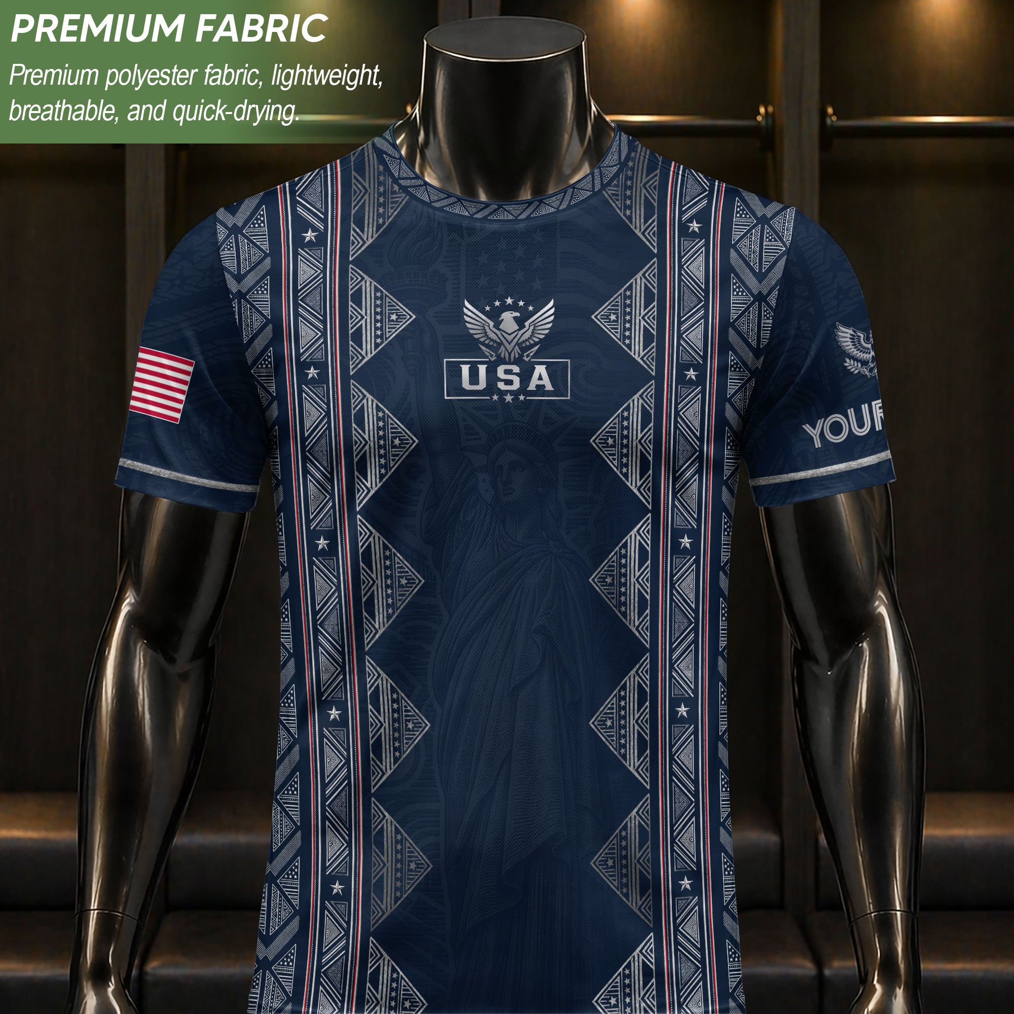 Personalized USA Soccer Jersey Adult Custom Name Number Patriotic Sports Team Uniform