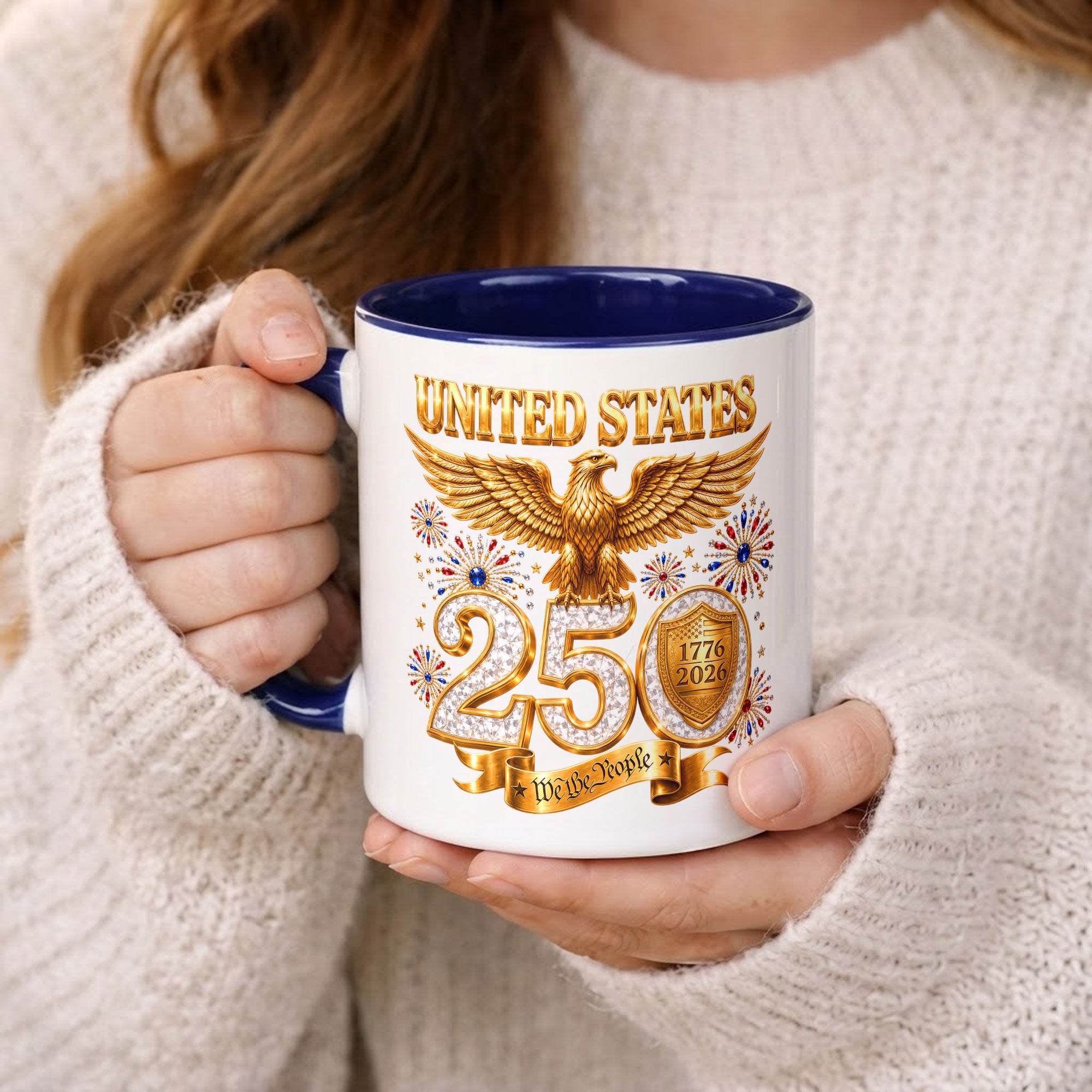 United States Proud Patriot Accent Mug - Epic Golden Eagle 1776 2026 Gift Cup