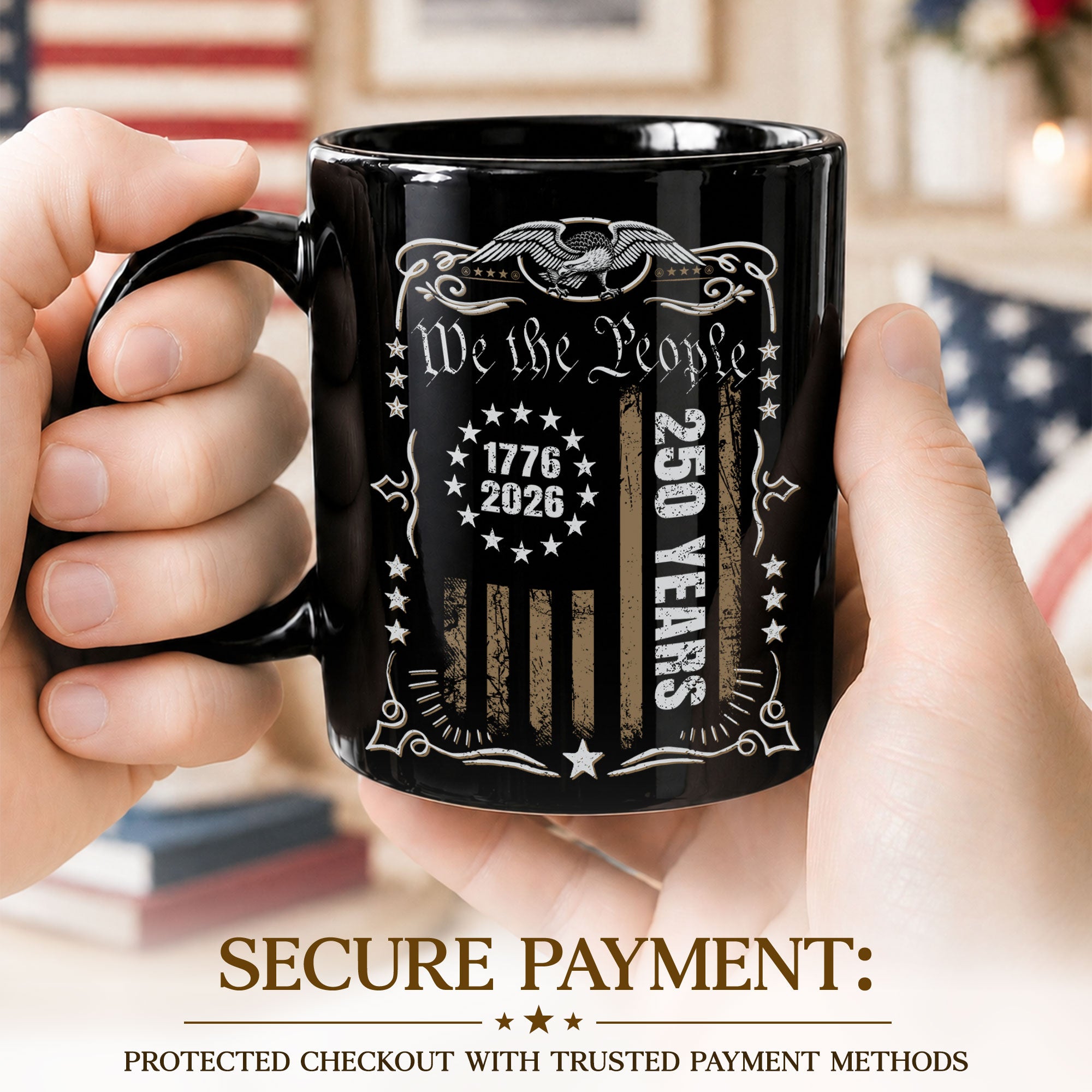 We The People 250 Years Anniversary Mug - 1776-2026 Patriotic Eagle Design Drinkware