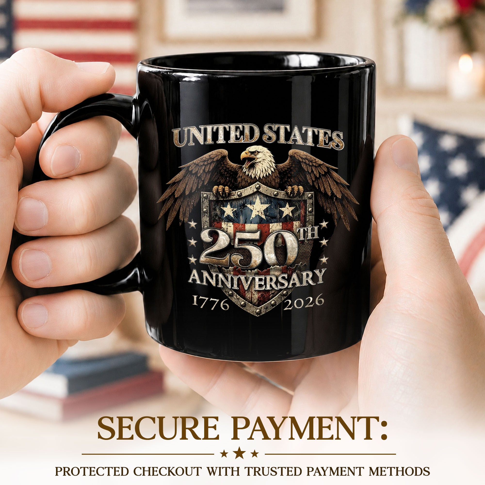 USA 250th Milestone Mug - 1776-2026 Patriotic Eagle Shield Heritage Keepsake Vessel