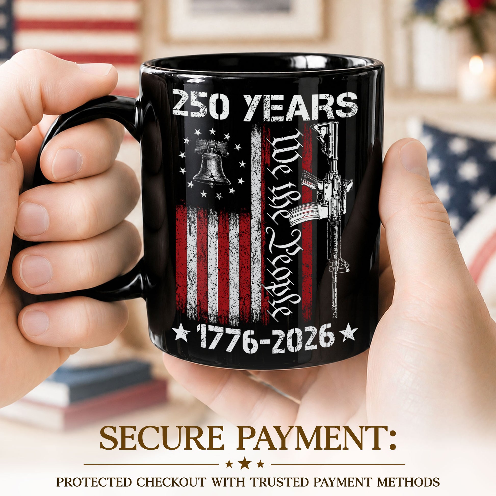250 Years 1776 2026 Mug We The People Patriotic American Ceramic Cup Gift - Rust Field Wear