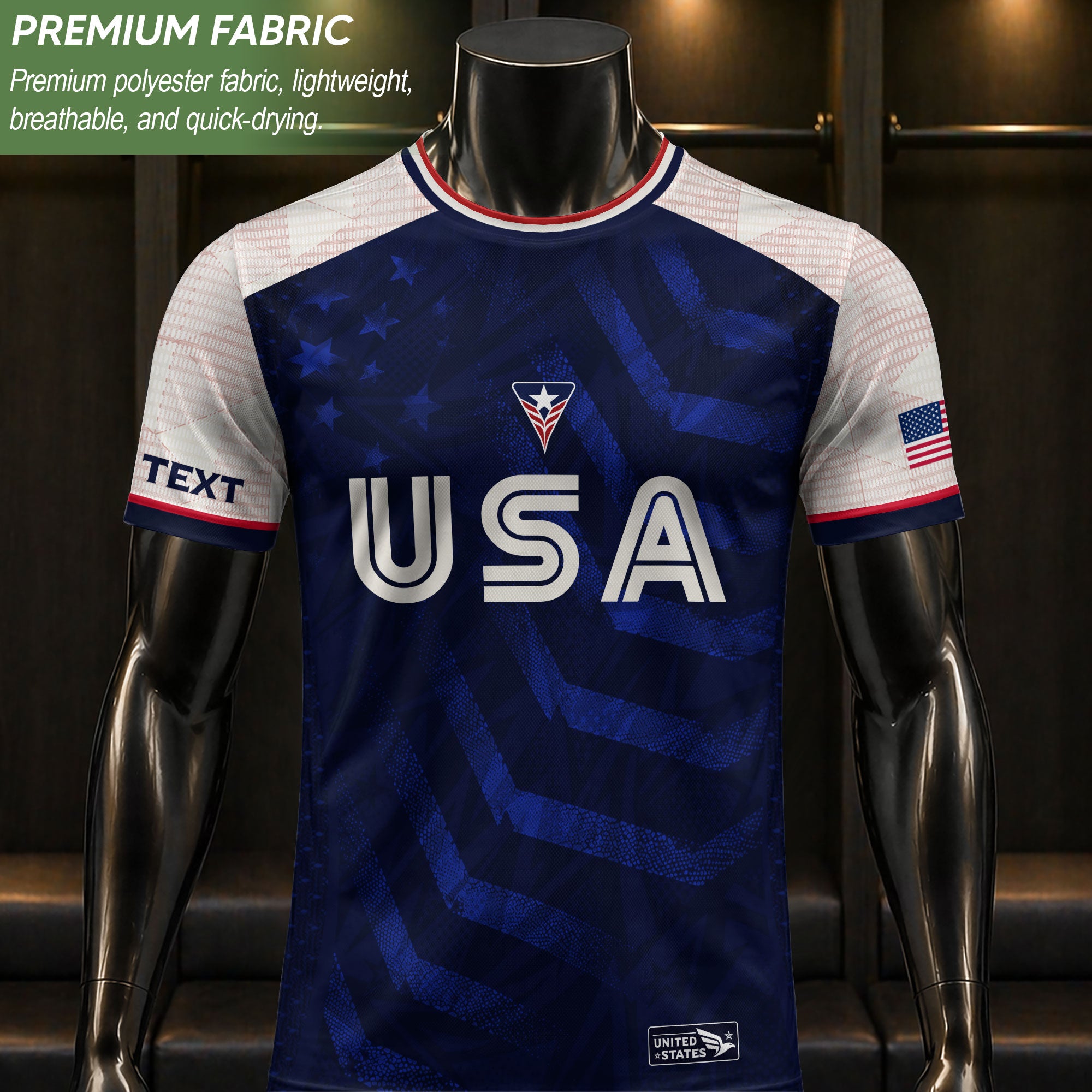 Custom Dark Blue USA Soccer Jersey - Personalized Name & Number American Sports Gear