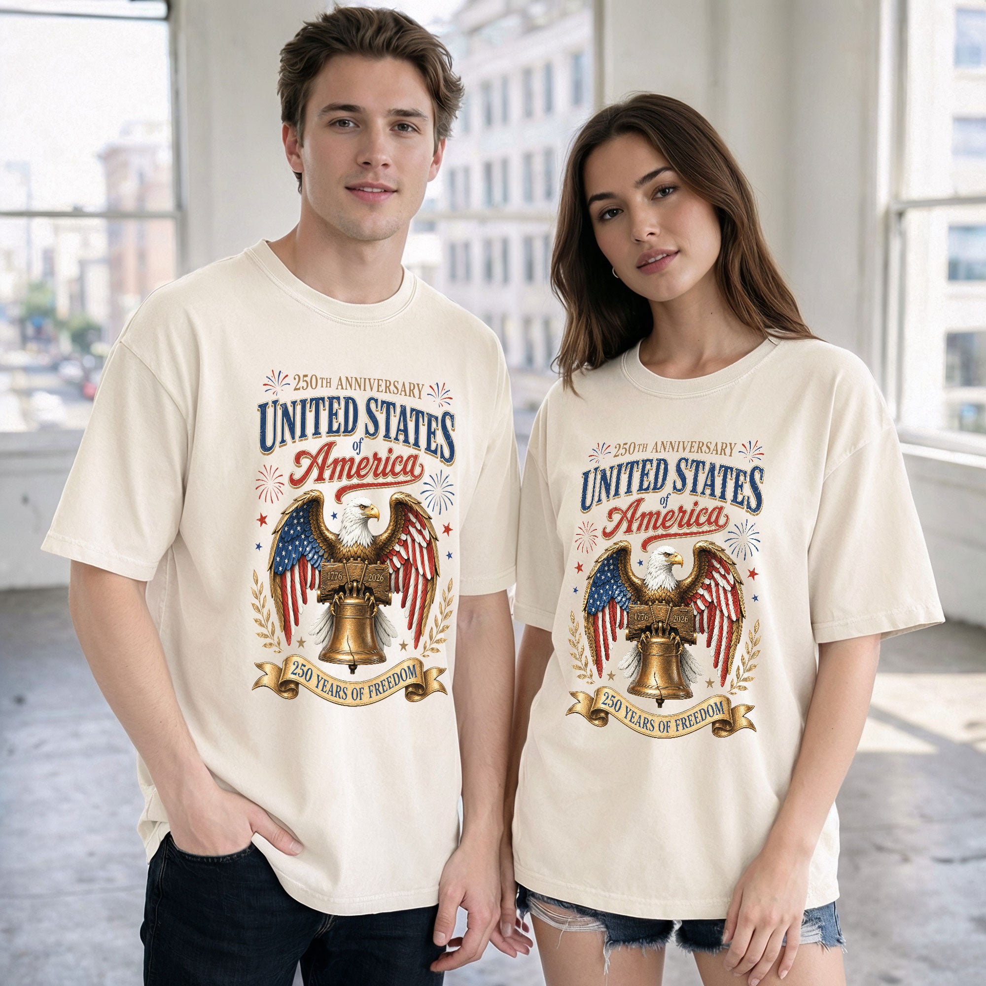 United States of America Shirt Liberty Bell Eagle 250th Anniversary Vintage Tee 1776 2026