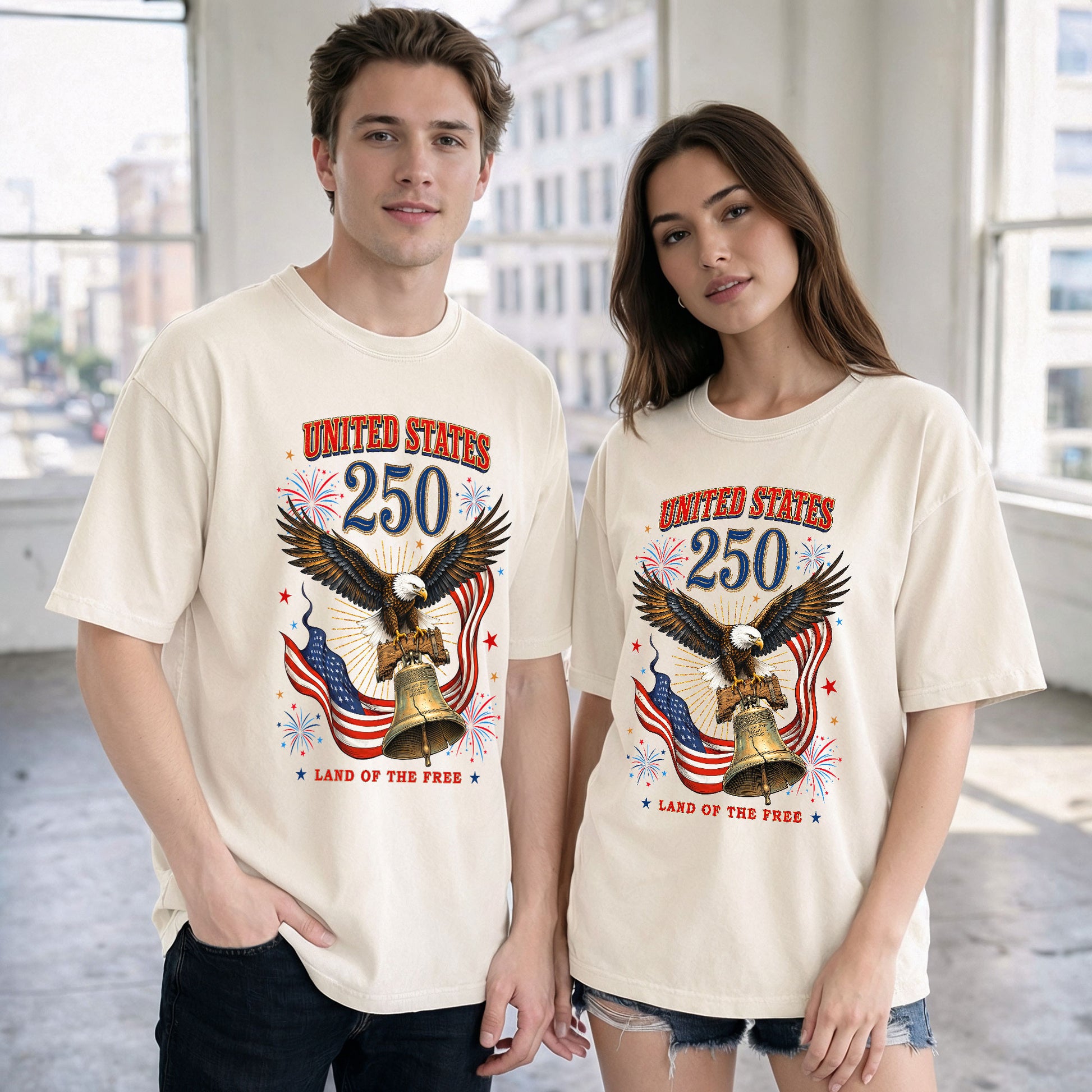 United States Eagle Shirt Liberty Bell 250 Years Celebration Comfort Vintage T-Shirt - Rust Field Wear