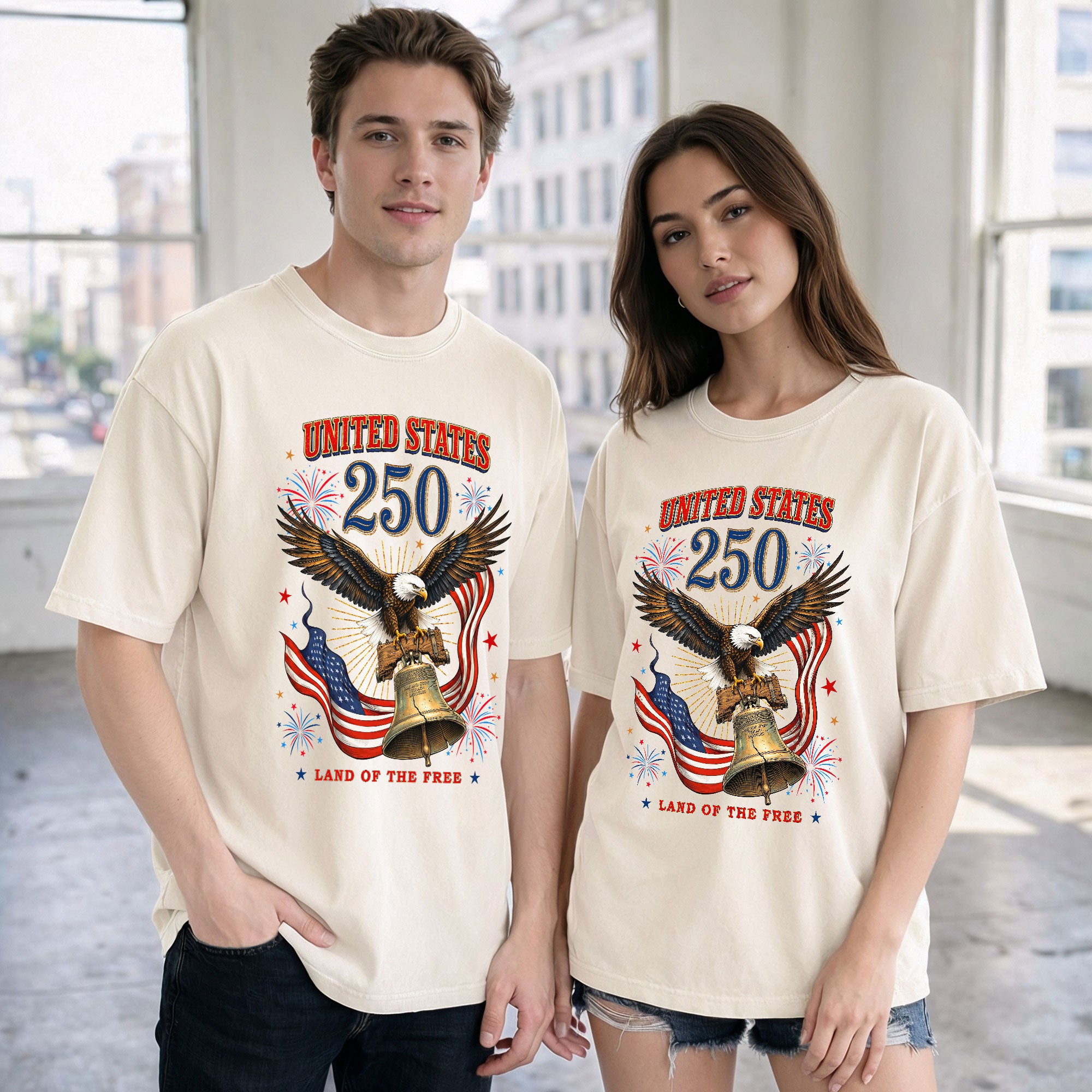 United States Eagle Shirt Liberty Bell 250 Years Celebration Comfort Vintage T-Shirt - Rust Field Wear