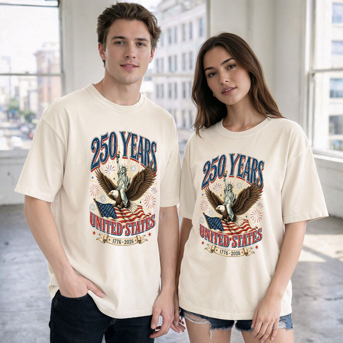 Statue of Liberty Eagle Shirt United States 250 Years Vintage Comfort Colors T-Shirt - Rust Field Wear