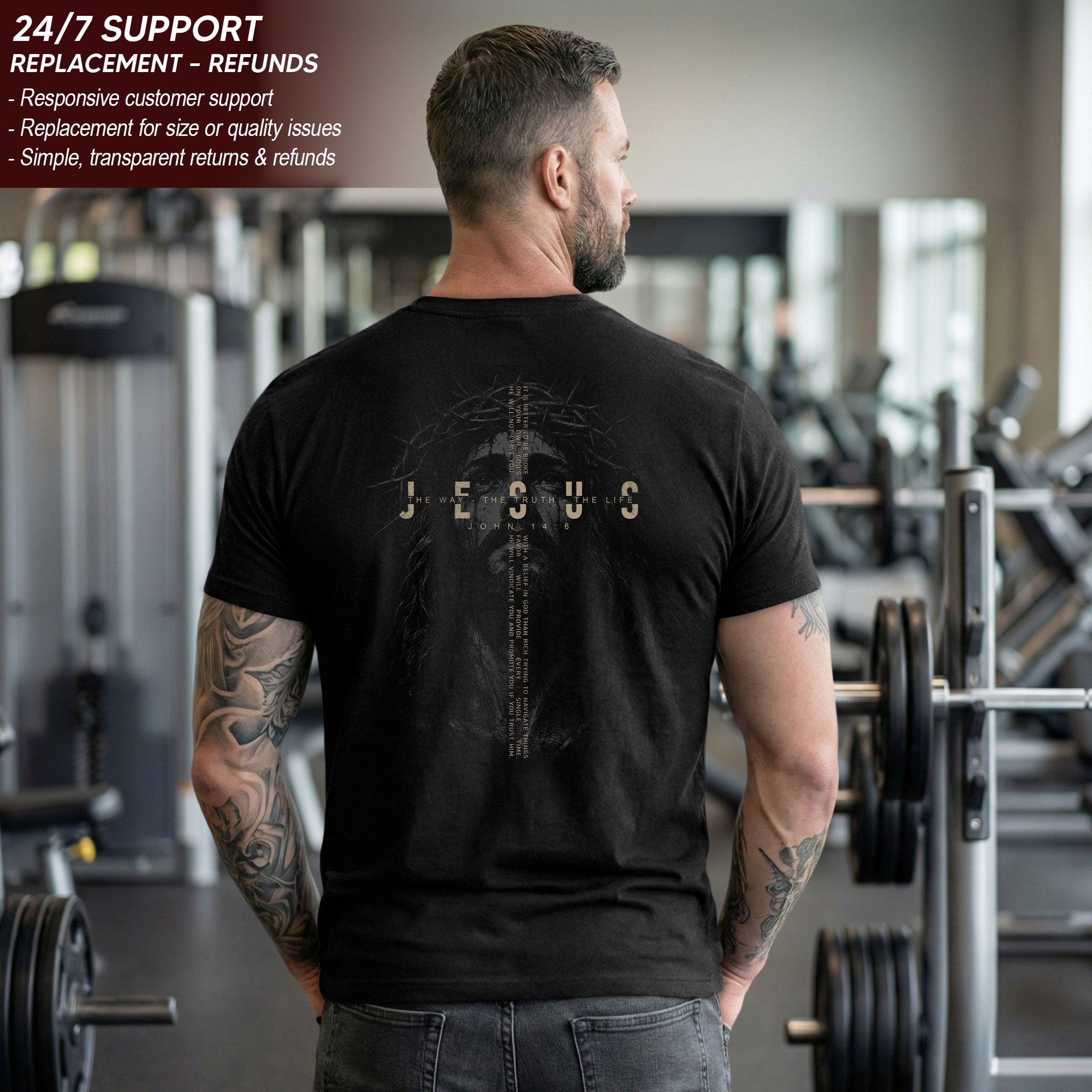 Jesus Crown Of Thorns John 14 6 Scripture Christian T Shirt Apparel Top Unisex Clothing - Rust Field Wear