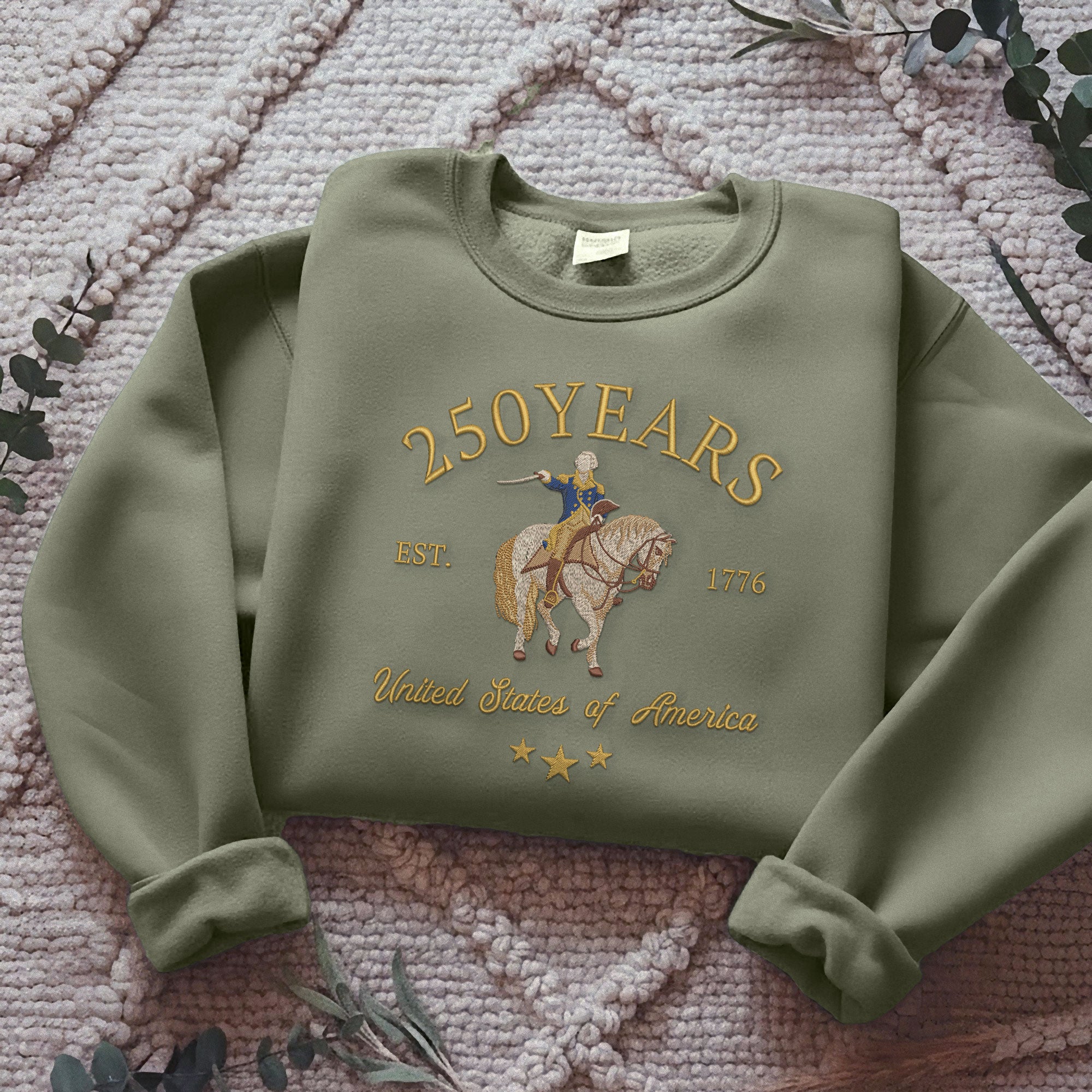 Vintage USA 250th Anniversary 250 Years Embroidered Sweatshirt 1776-2026 Patriotic