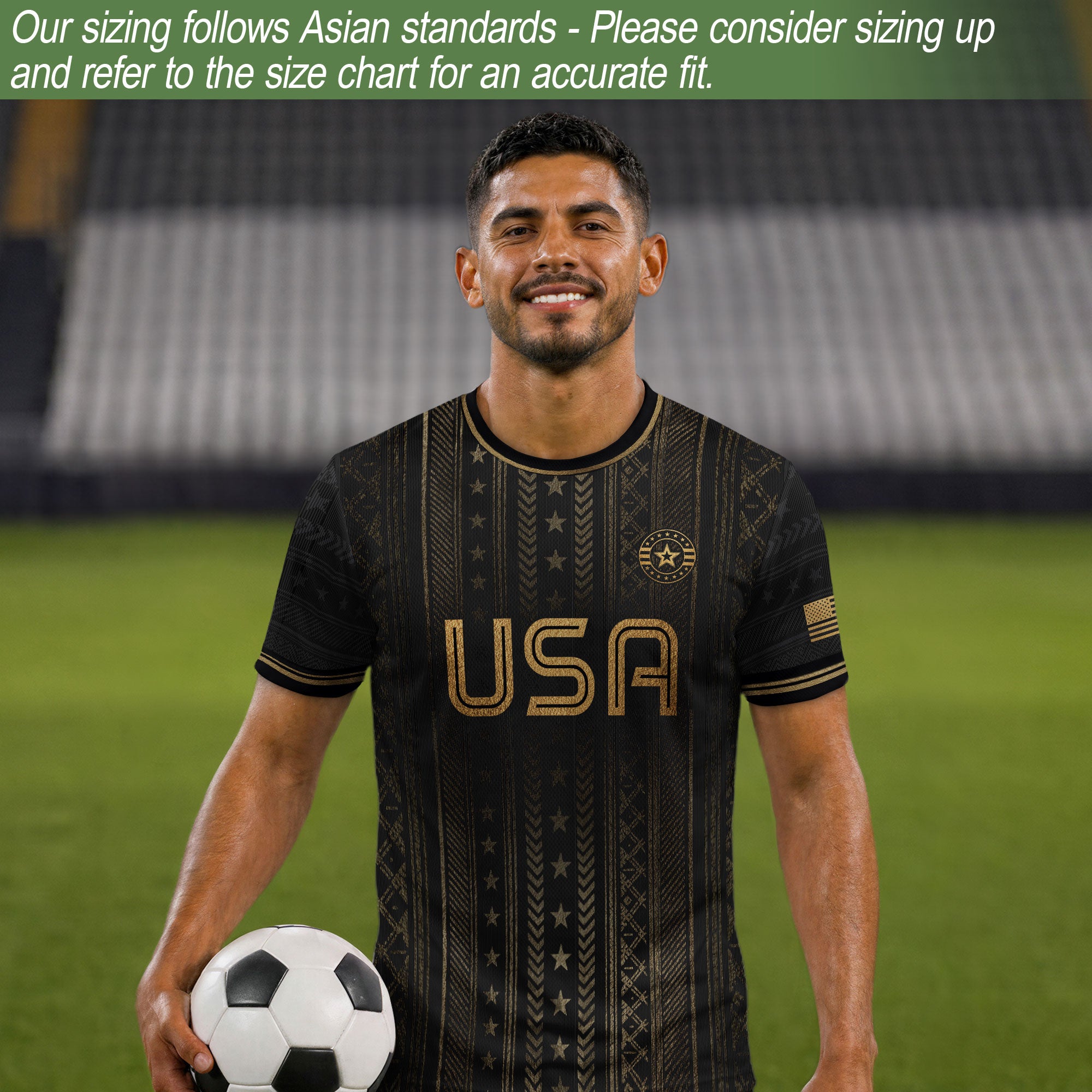 Black USA Soccer Shirt Golden Eagle Emblem United States National Team Fan Jersey Gift Tee