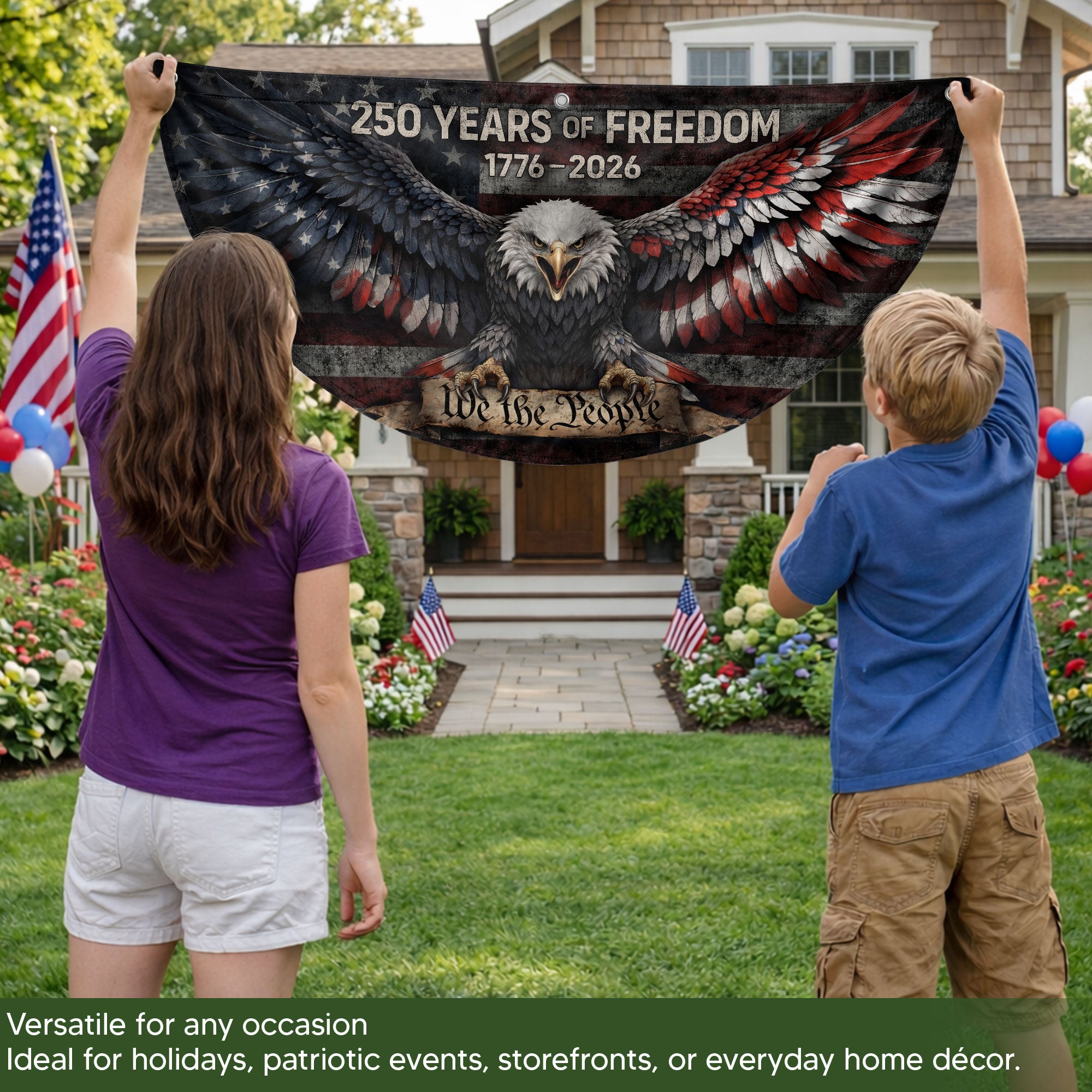 TEST BUNDLE - Fence Flag USA 250th Anniversary 1776–2026, American Eagle Patriotic Outdoor Banner, 250 Years of Freedom Flag (Copy)