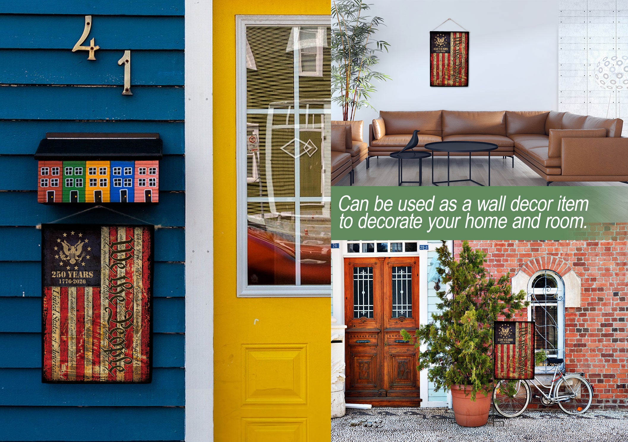 United States 250 Years House Flag - We The People Patriotic Large Home Banner 1776-2026