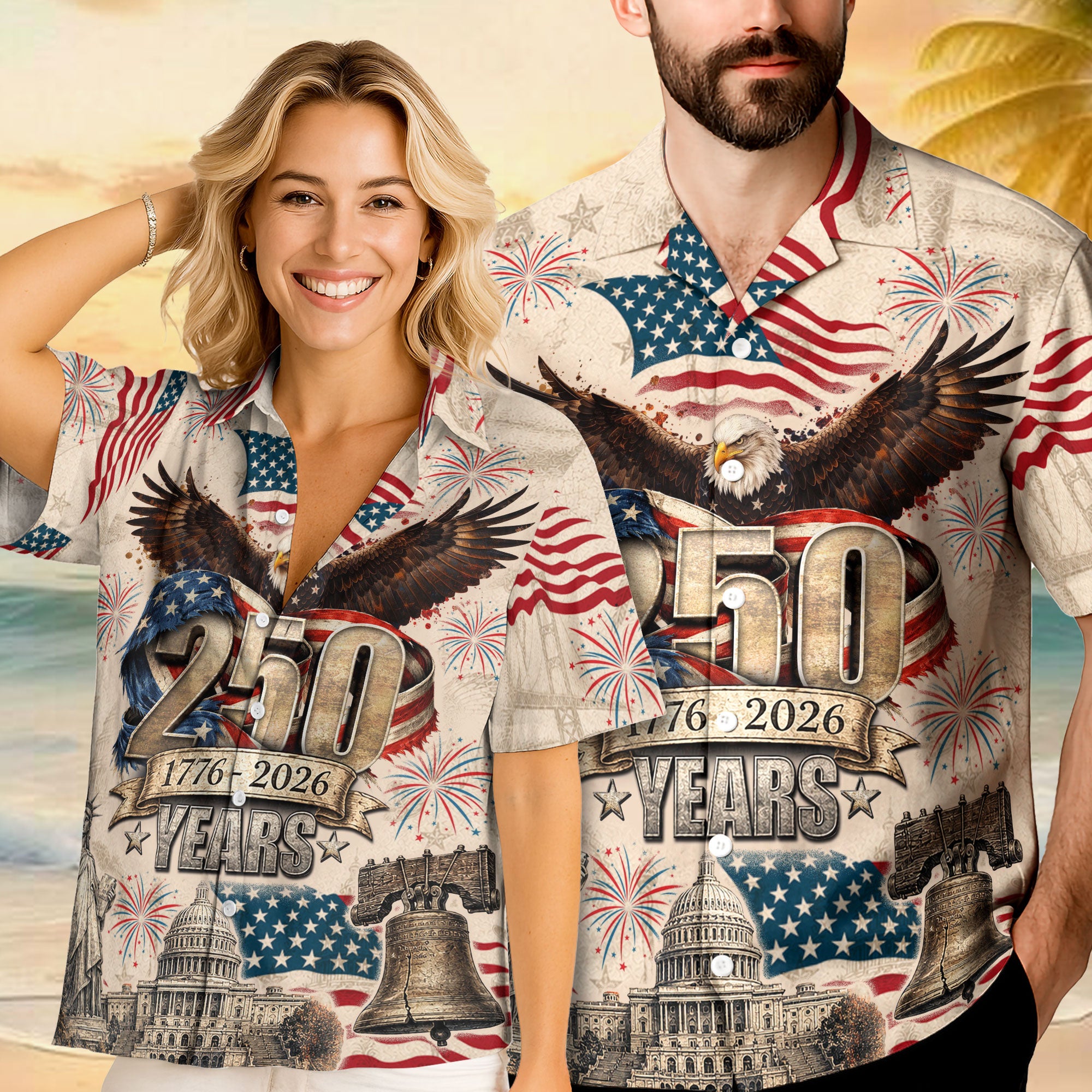 250 Years of America 1776–2026 Hawaiian Shirt – Patriotic Eagle Edition