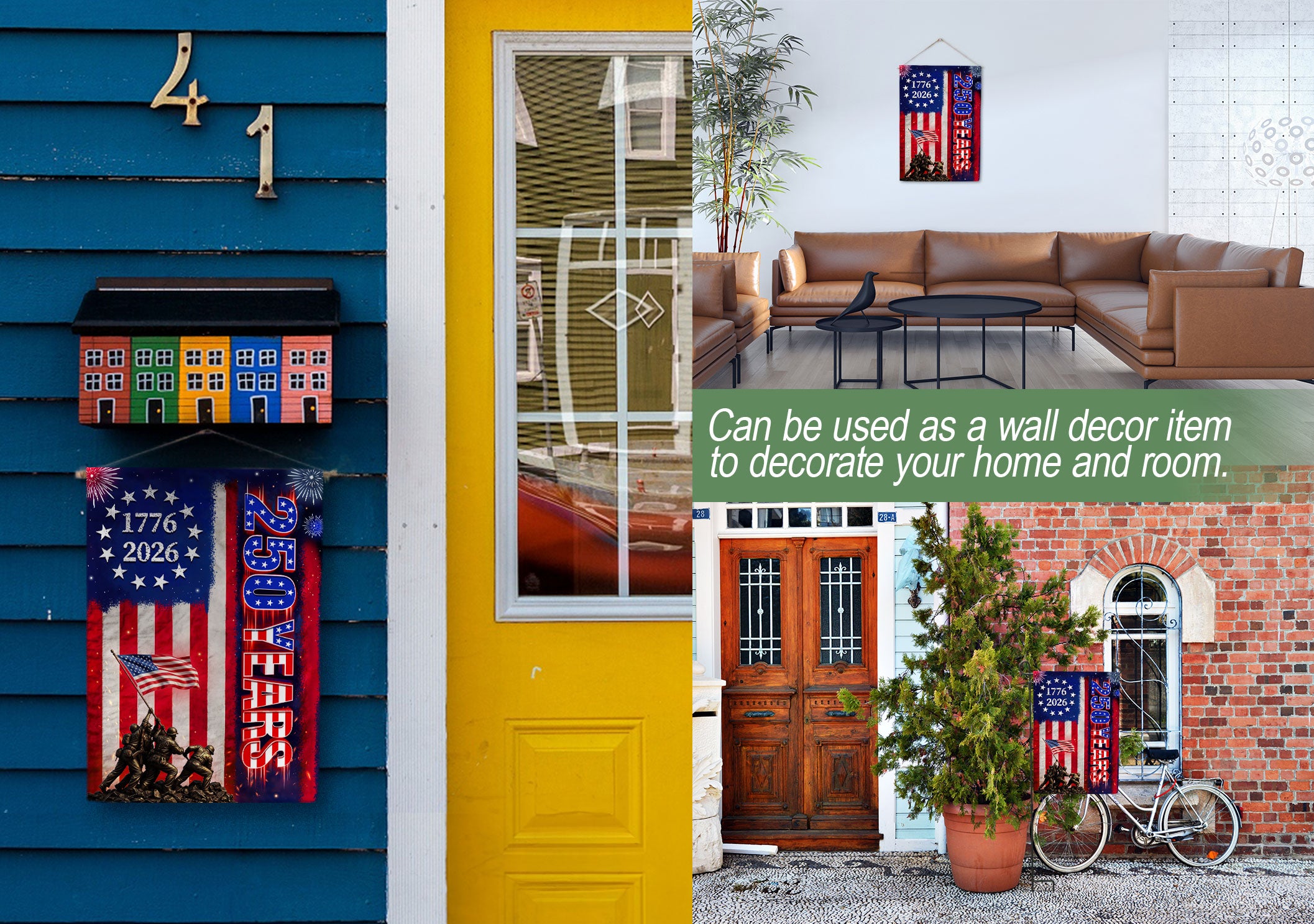 American Eagle House Flag 250th Anniversary Patriotic USA Decoration