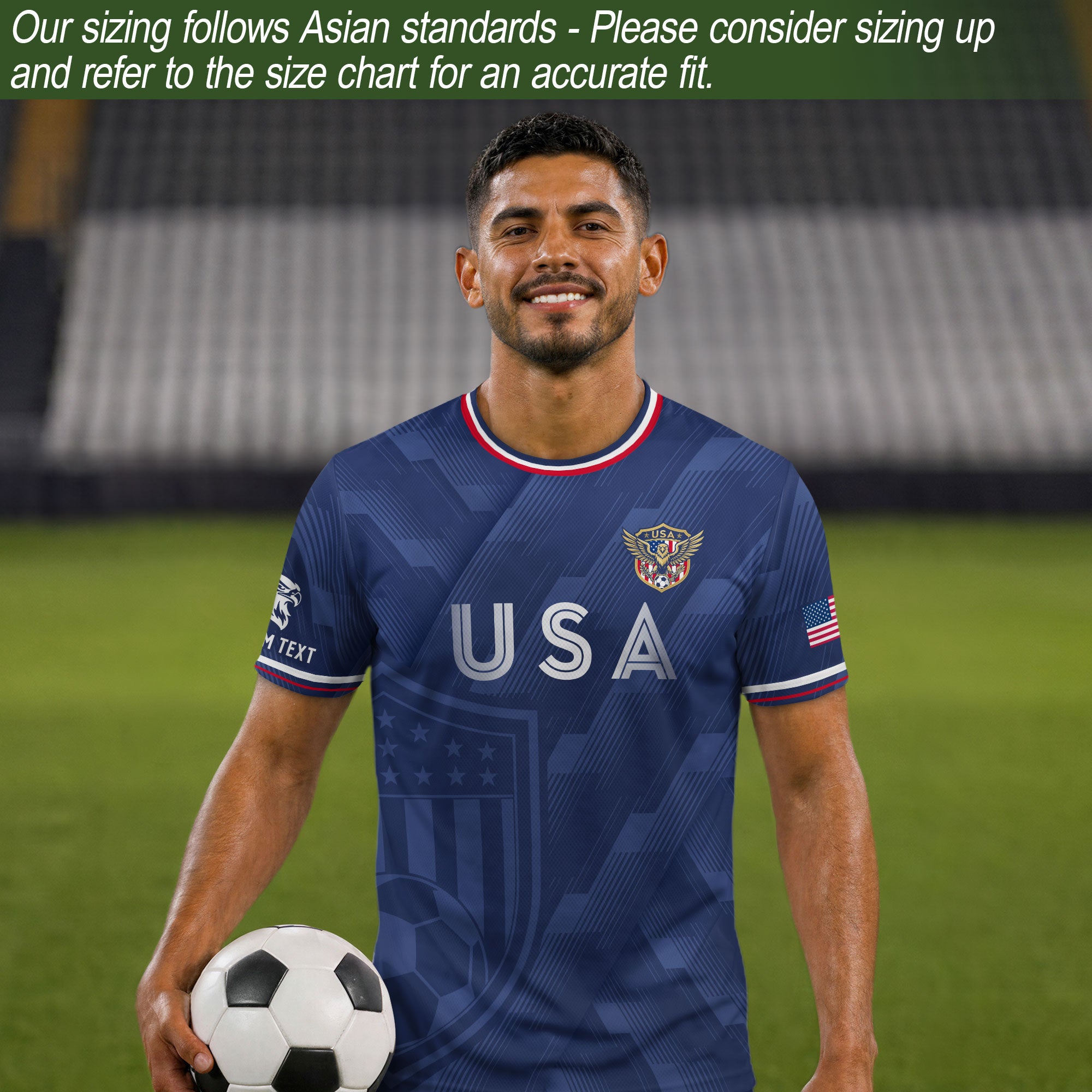 USA Soccer Jersey Style Adult Shirts Custom Name Number Personalized Athletic Top