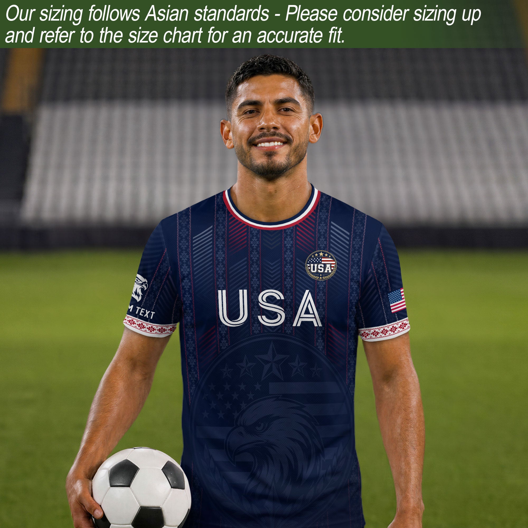 Men Athletic Sport T Shirt Outfits Personalized Custom Name USA Soccer Jersey