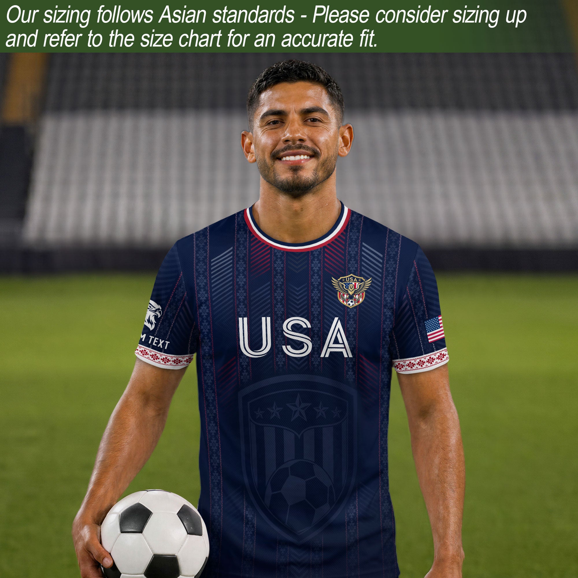 Men Athletic Sport T Shirt Outfits Personalized Custom Name USA Soccer Jersey