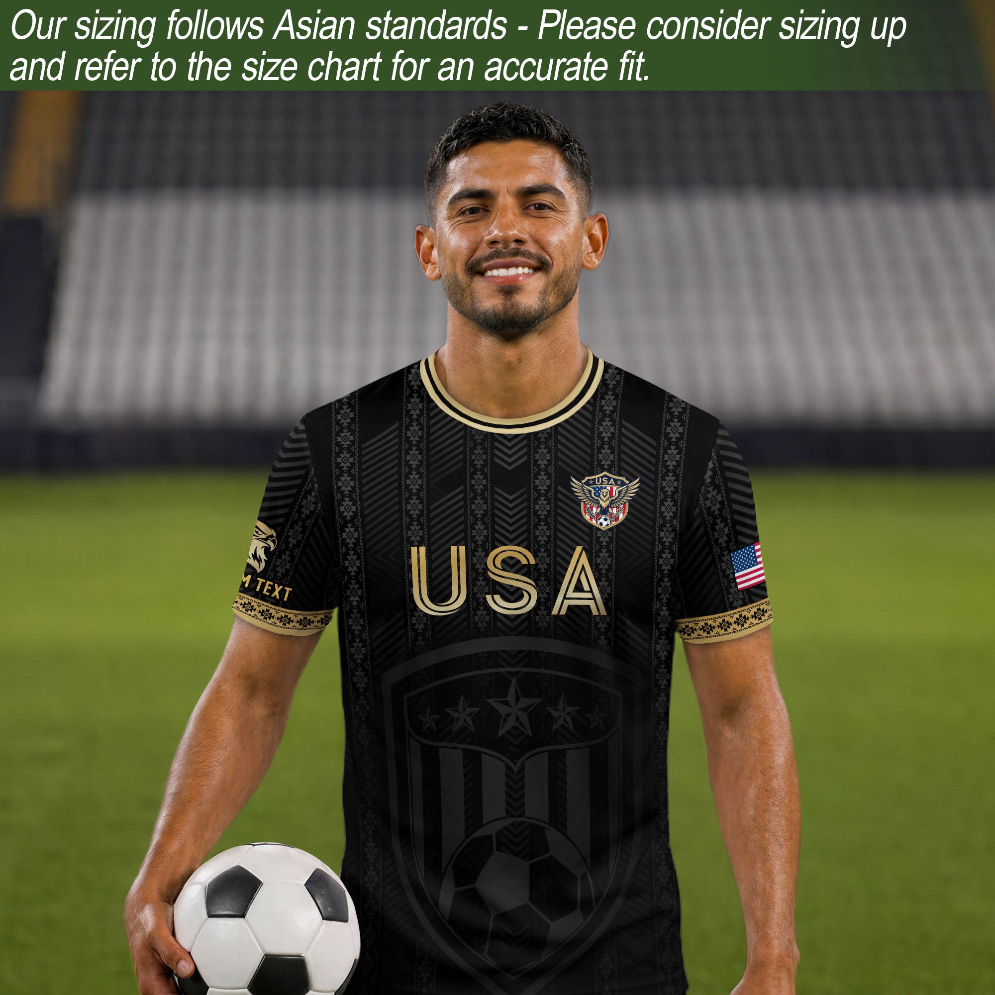 USA Soccer Jersey Style Men Athletic T Shirt Outfits Personalized Custom Name Tee