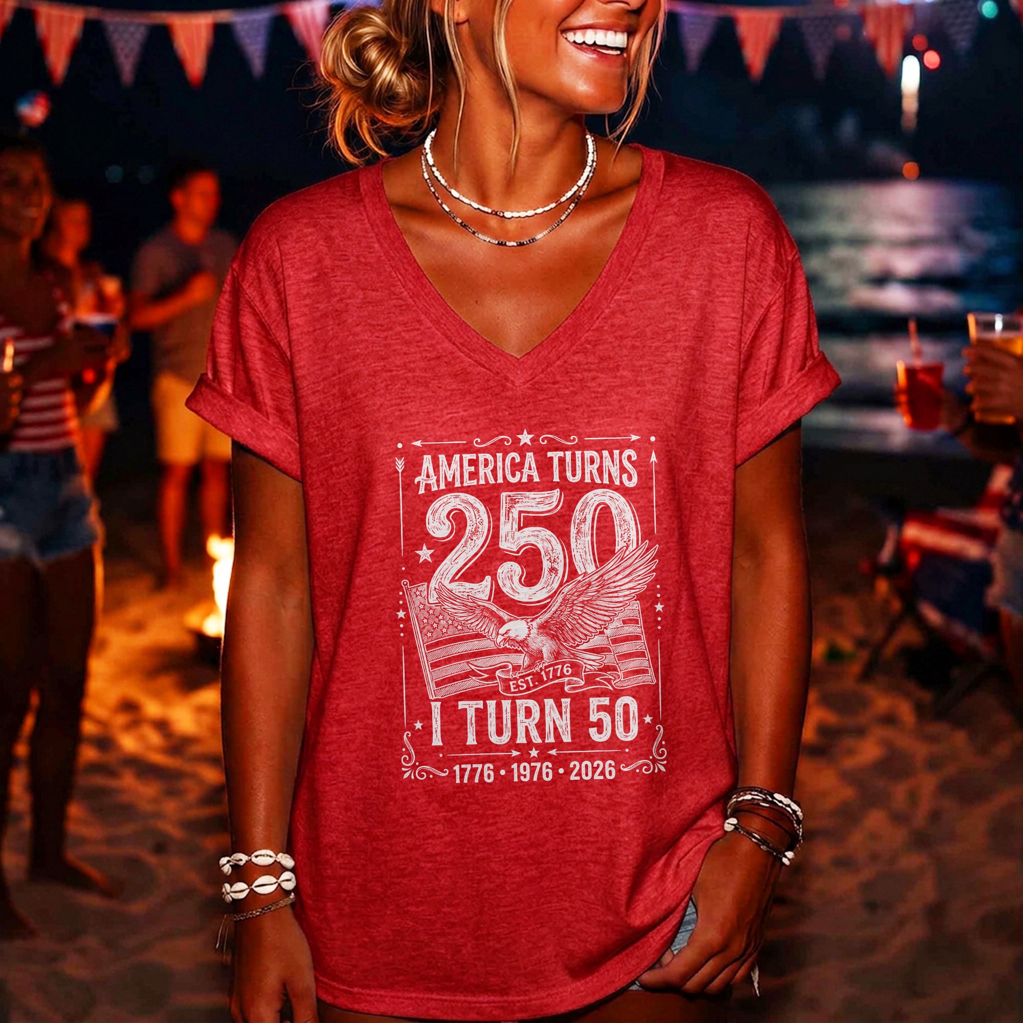 Retro USA 250 Years Celebration Tee – Turning 50 in 2026 Shirt
