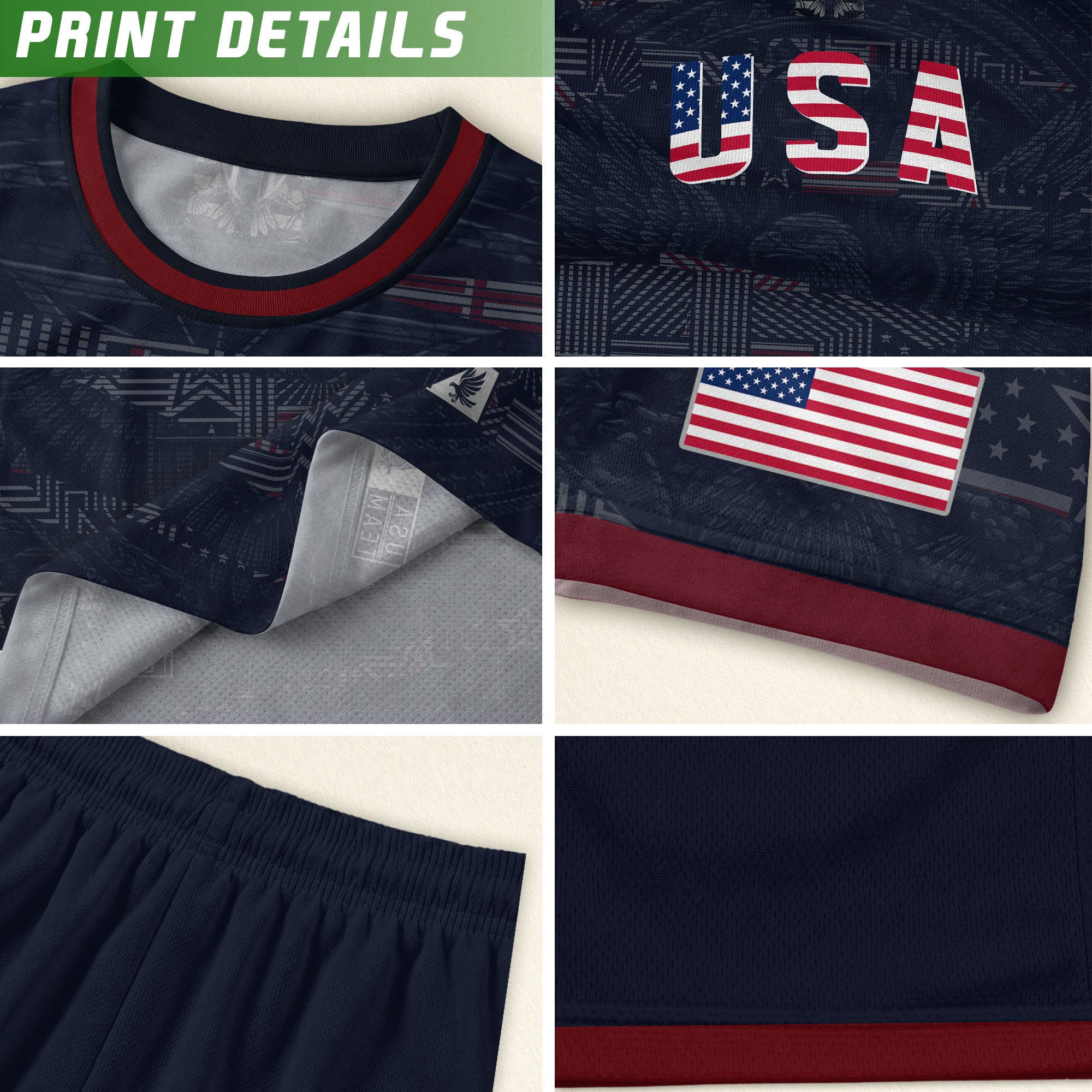 USA Kid Navy Soccer Jersey American Flag Eagle Football Shirt Graphic Youth