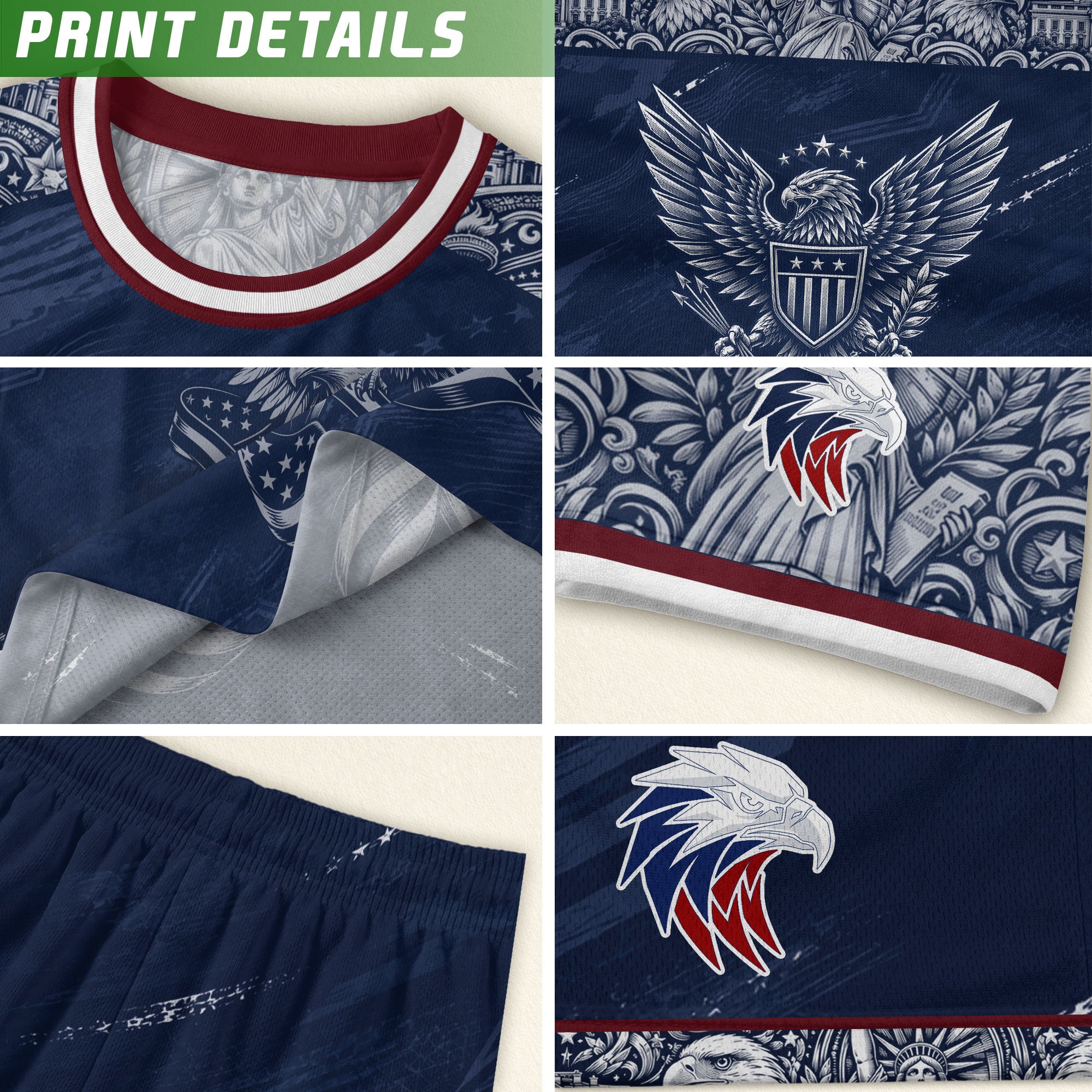 USA Kid Soccer Jersey Statue of Liberty Eagle Football Shirt Navy Youth Graphic Top