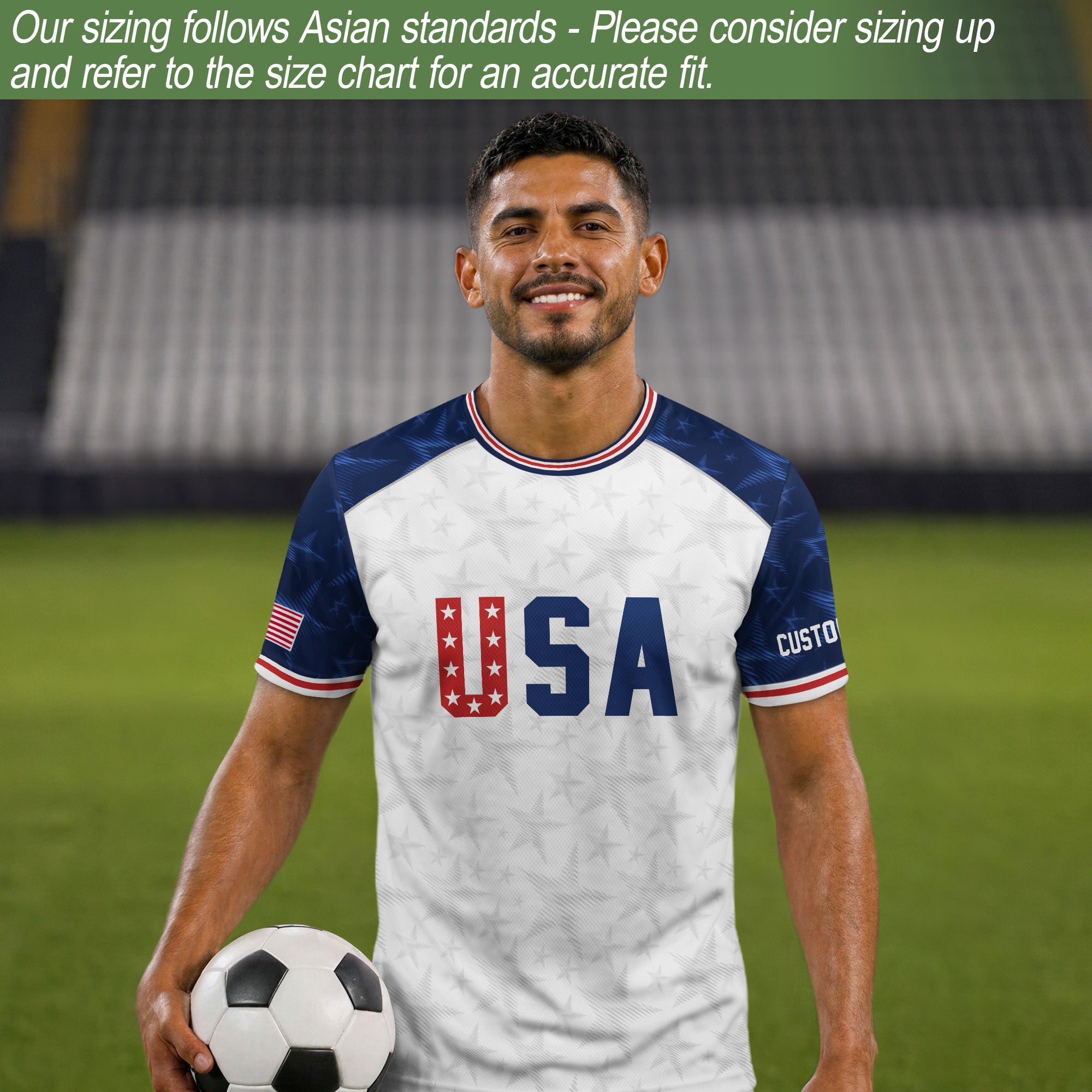 Personalized USA Soccer Jersey Custom Name Number Patriotic Outdoor Sportswear Clothing
